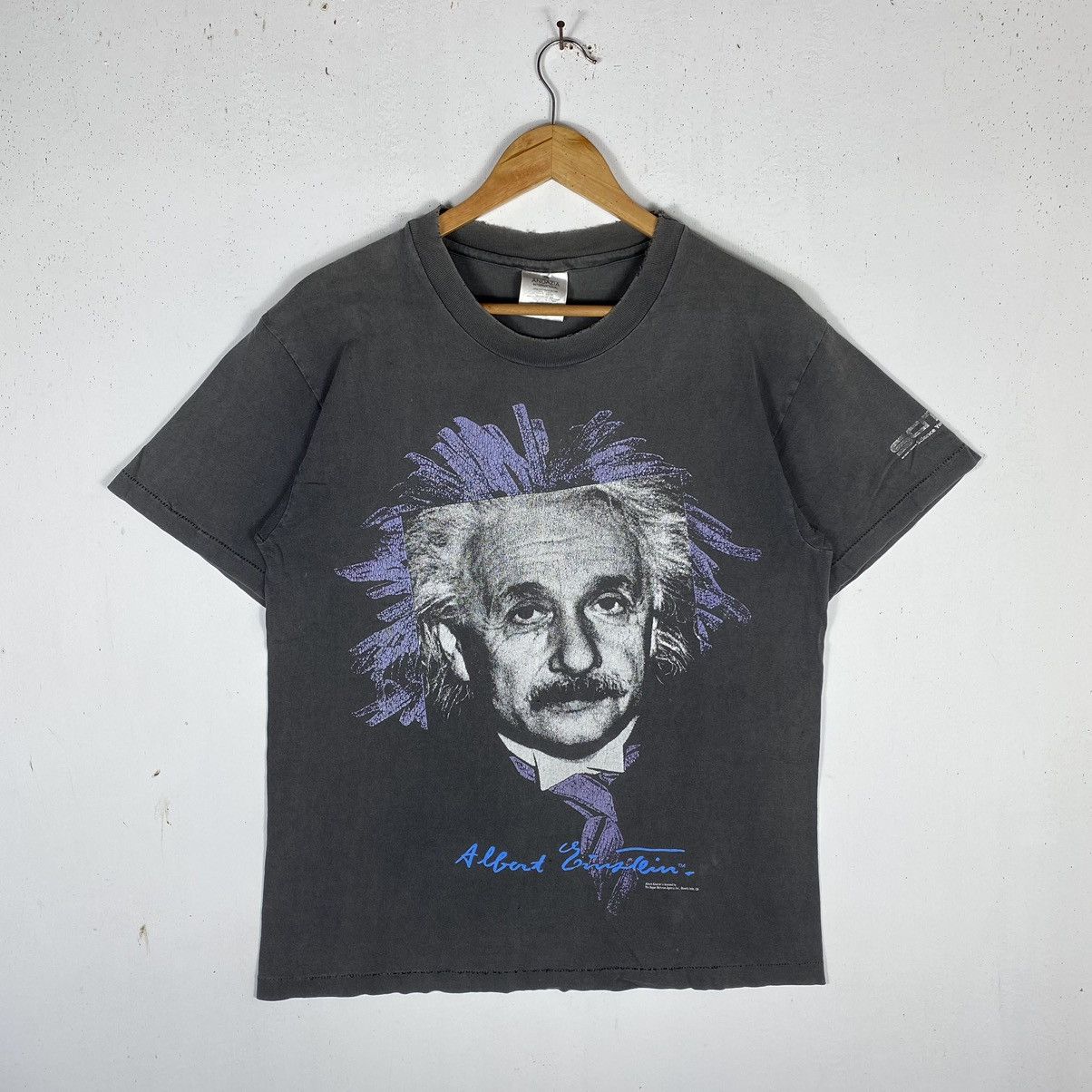 Arts & Science × Vintage Vintage 90's ALBERT EINSTEIN Graphic Distressed Art Tee Size US M / EU 48-50 / 2 - 2 Thumbnail