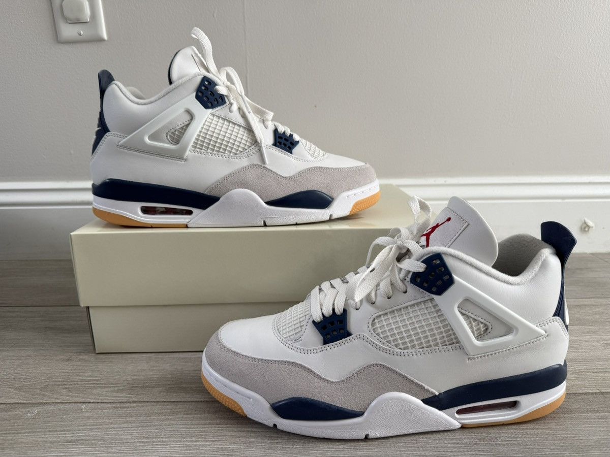 Nike SB Air Jordan 4 Retro White Navy Grey Gum Yellow Red 12