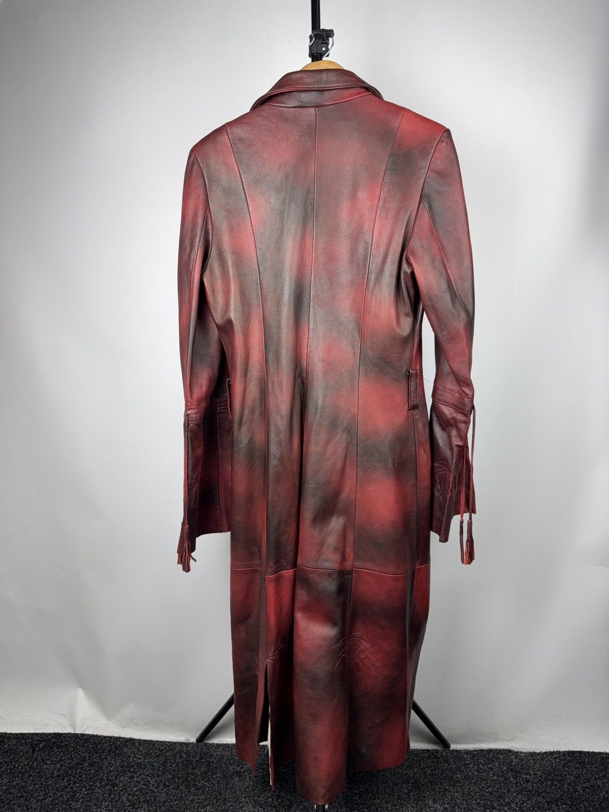 Japanese Brand 90s Y2K Avant-Garde Leather Coat Red Gradient Japan Western Size S / US 4 / IT 40 - 13 Thumbnail