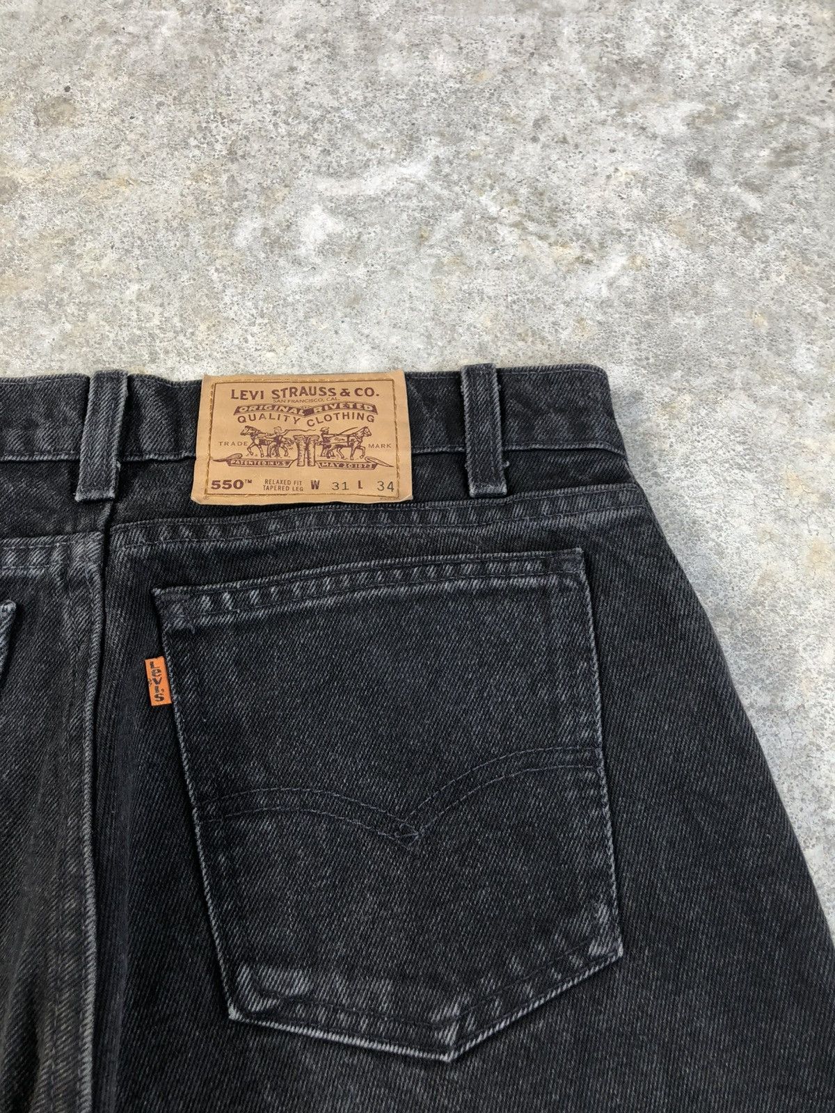 Levi's Vintage 90s Levis Orange Tab Baggy Distressed Jeans 550 Size US 31 - 17 Thumbnail