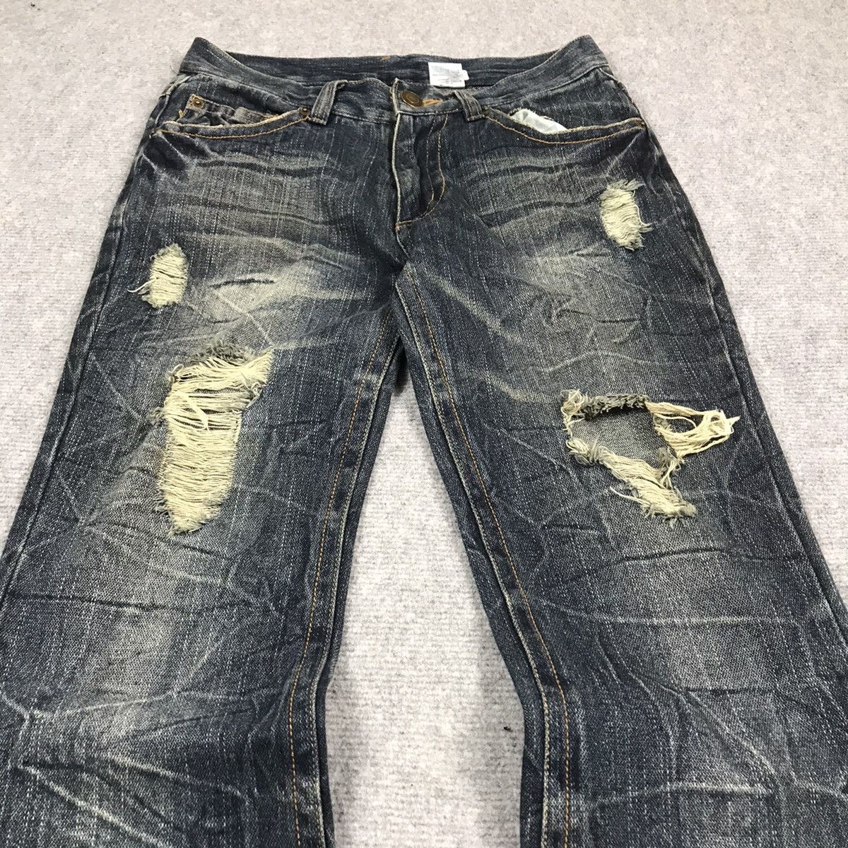 Japanese Brand FLARE🔥RIPPED DISTRESSED JAPANESE STYLE DENIM PANTS 154 Size US 28 / EU 44 - 3 Thumbnail