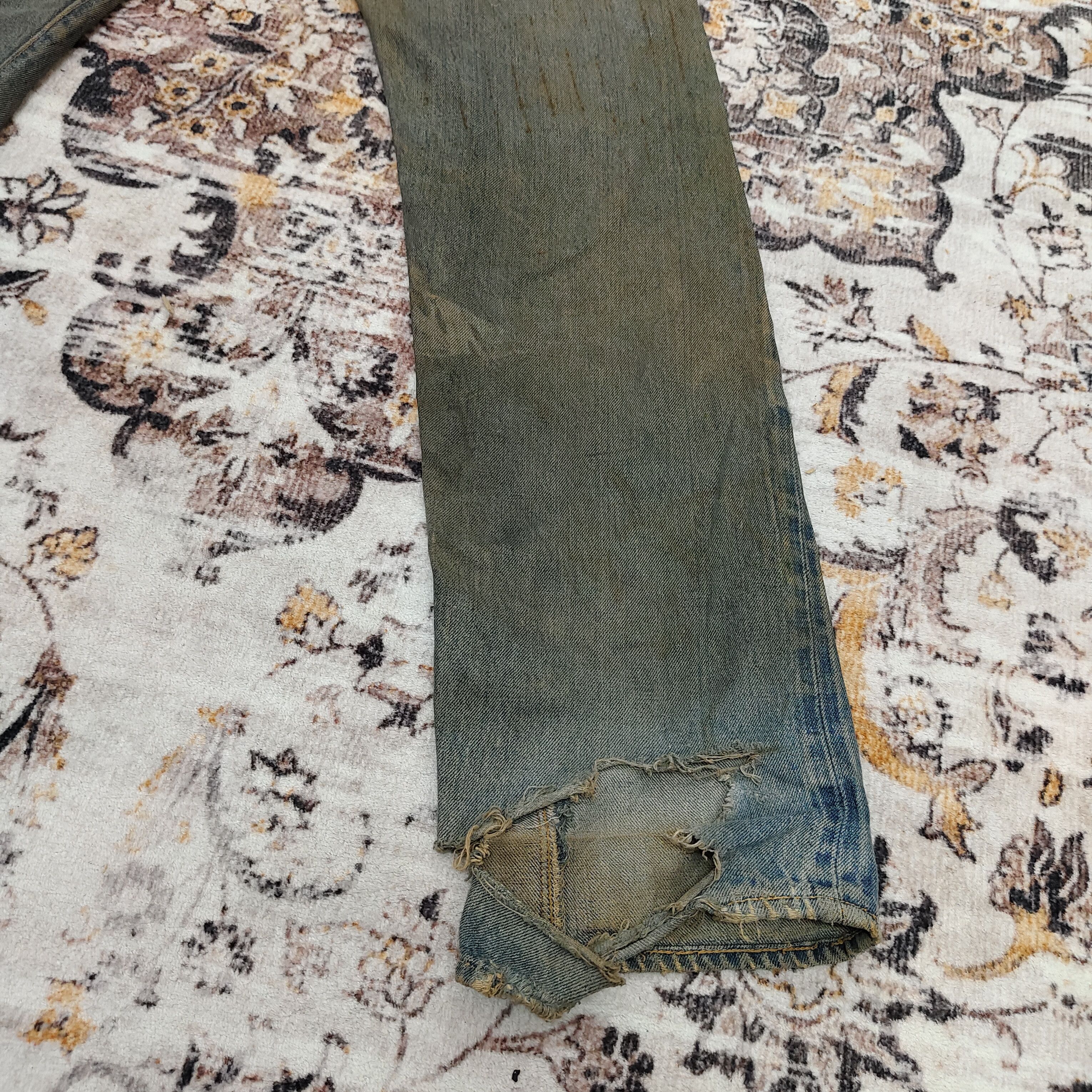 Levi's True Vintage 70s Levi's 501 Selvedge Distressed Ripped Jean Size US 34 / EU 50 - 10 Thumbnail
