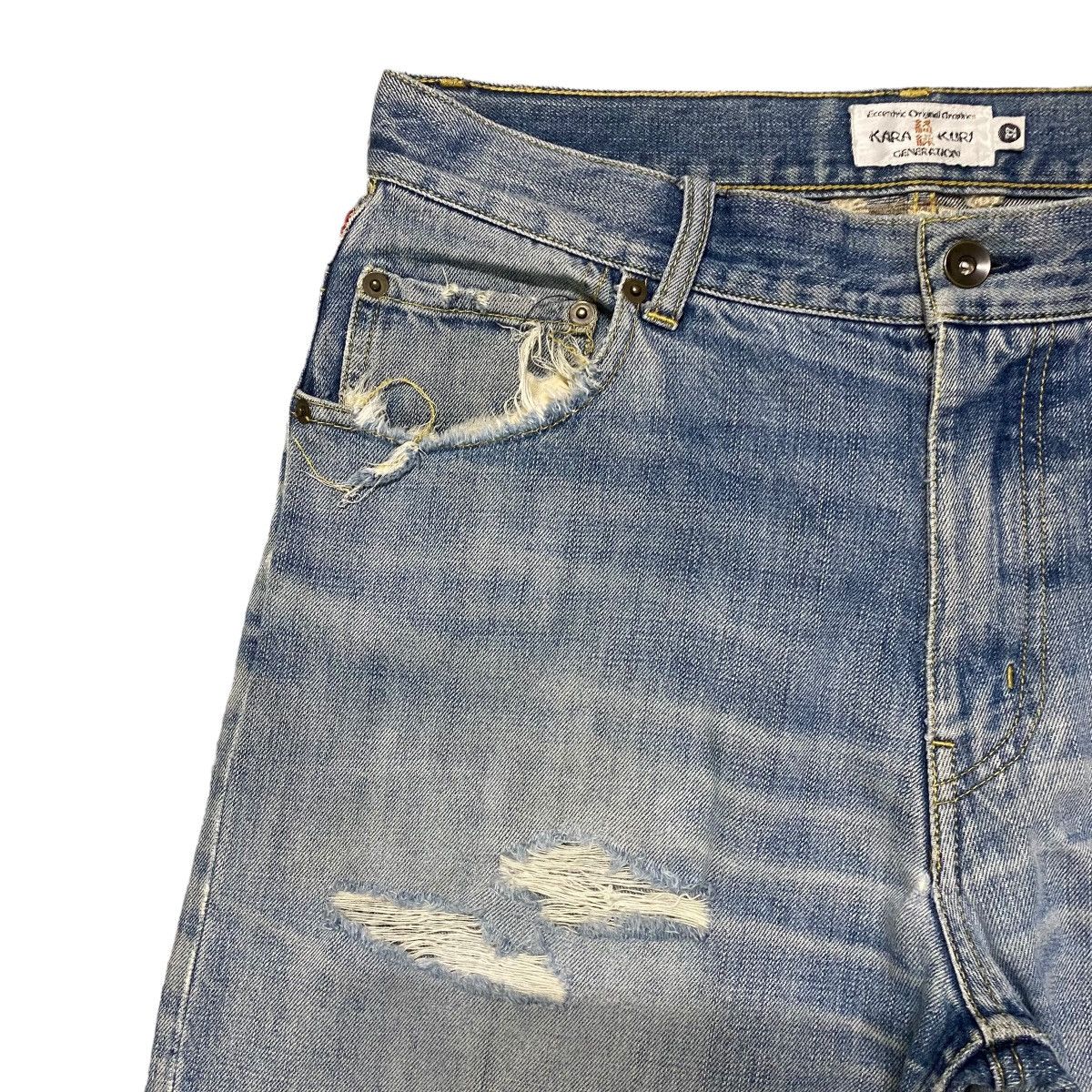 Karakuri Tamashii KARAKURI GENERATION Distressed Denim Embroidery Jeans Size US 32 / EU 48 - 4 Thumbnail