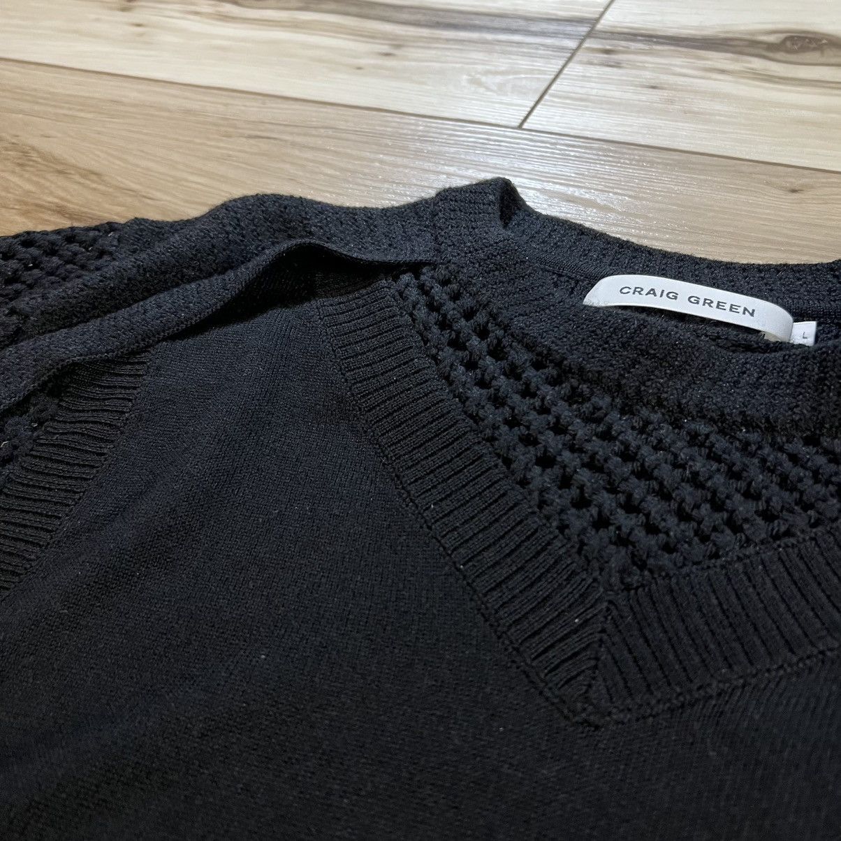Craig Green Black Crochet Knit Wool Pullover Jumper Sweater Size US L / EU 52-54 / 3 - 10 Thumbnail