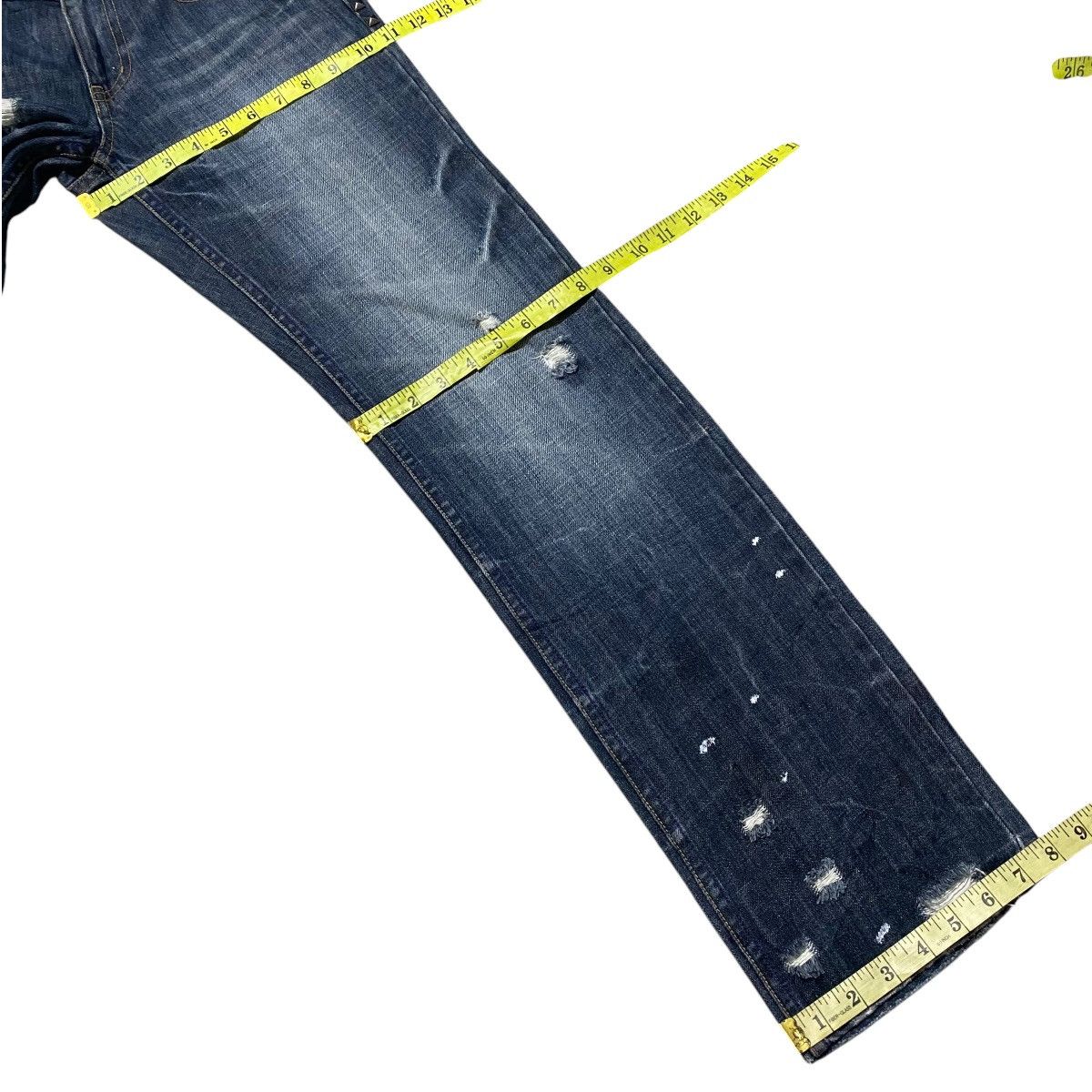 Japanese Brand MIDAS Hole Distressed Denim Jeans Studded Size US 29 - 21 Thumbnail