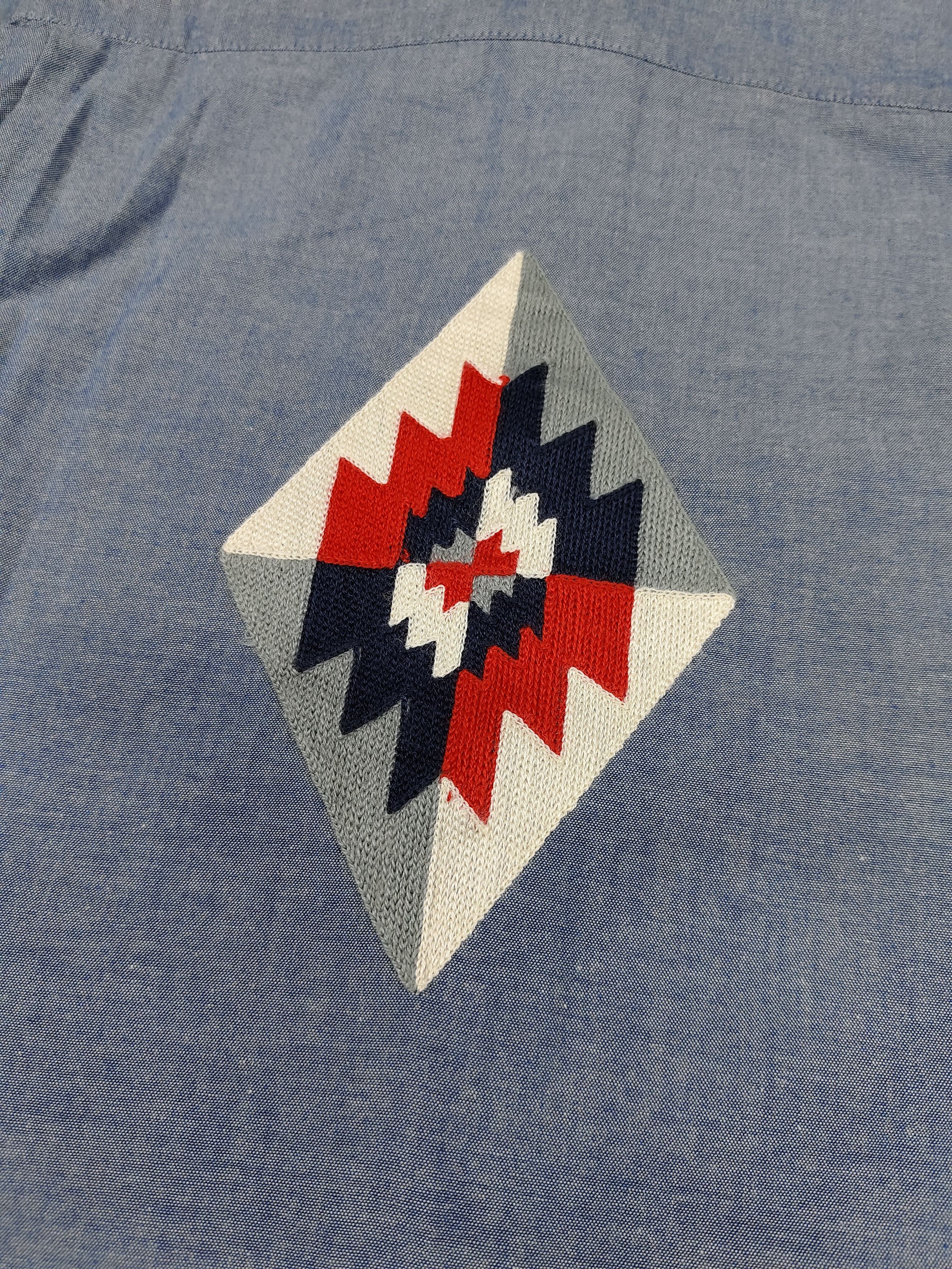 Global Work Shuca 🇯🇵 Chimayo Work Native Embroidered Chambray Shirt Size US M / EU 48-50 / 2 - 6 Thumbnail