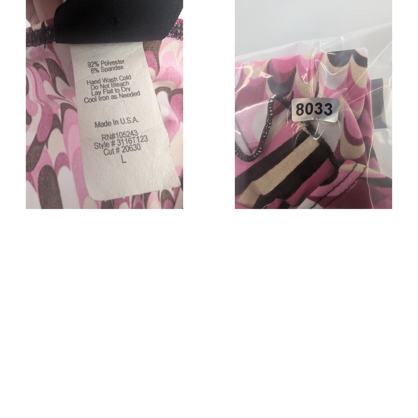 Pinko Judy Knapp Blouse Pink Short Flutter Sleeves Beaded V-Neck Geometric Pattern Plus Size L Womens Size L / US 10 / IT 46 - 8 Thumbnail