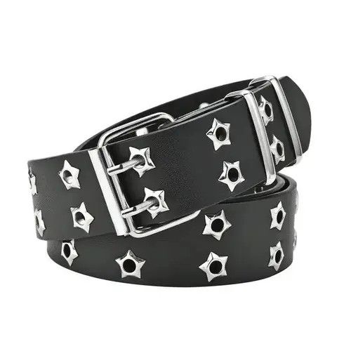 Other Black Color Star Eye Rivet Belt Size ONE SIZE - 6 Thumbnail