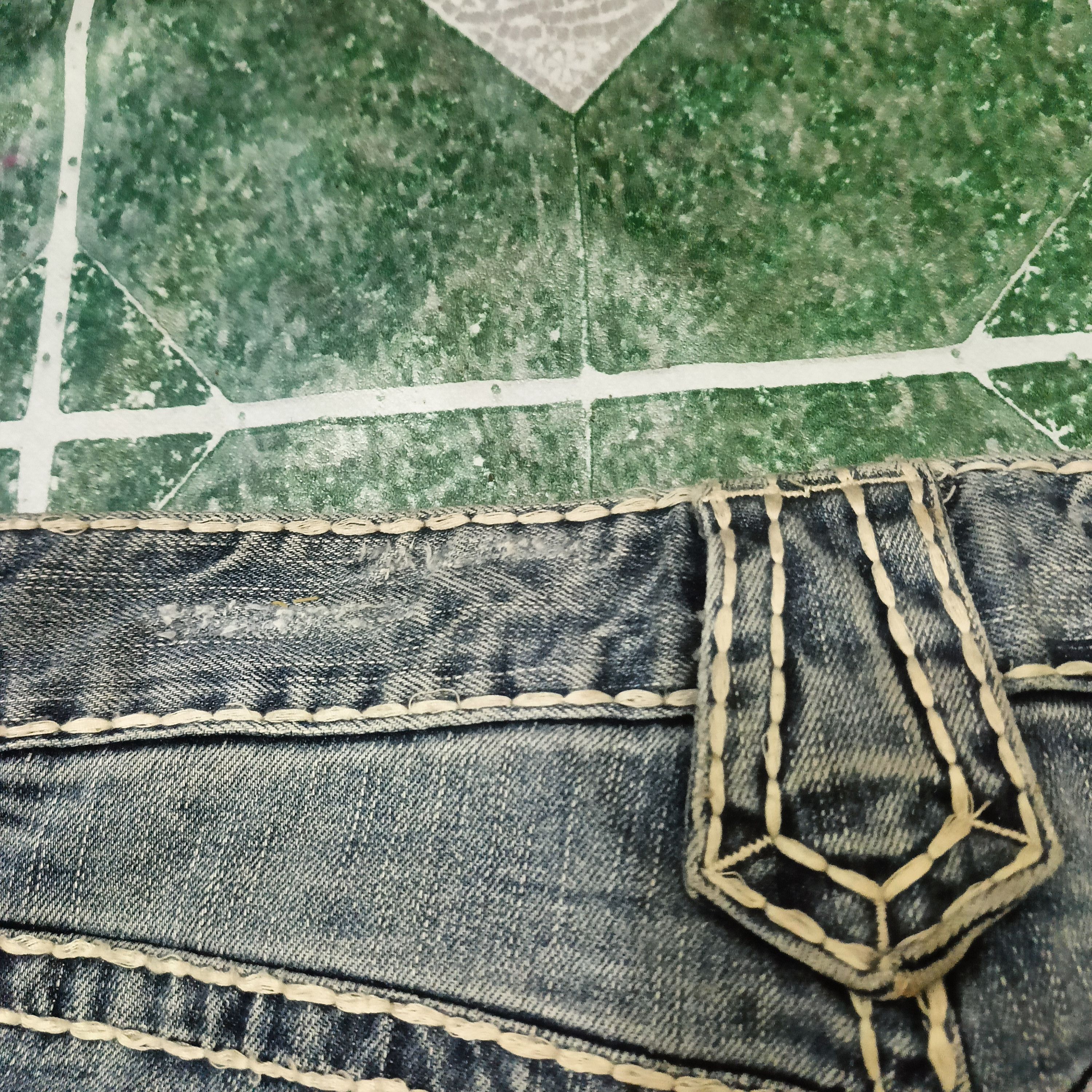 Who Decides War Japanese Shane jeans distressed white stitch Flared jeans Size US 30 / EU 46 - 17 Thumbnail