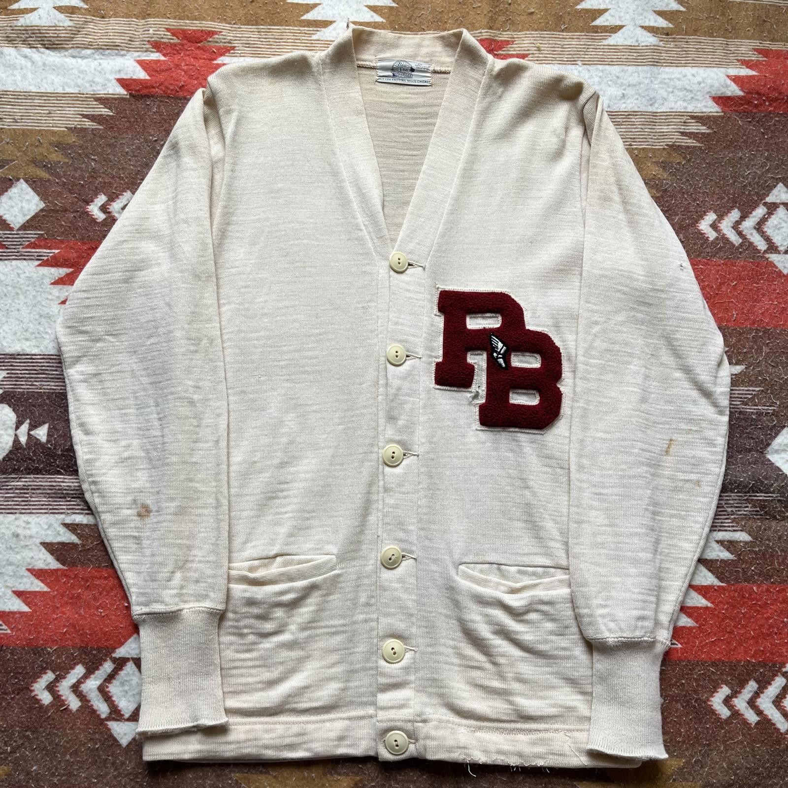 New Era × Vintage Vintage 60s Letterman Cross Country Track Running Cardigan Size US M / EU 48-50 / 2 - 1 Thumbnail