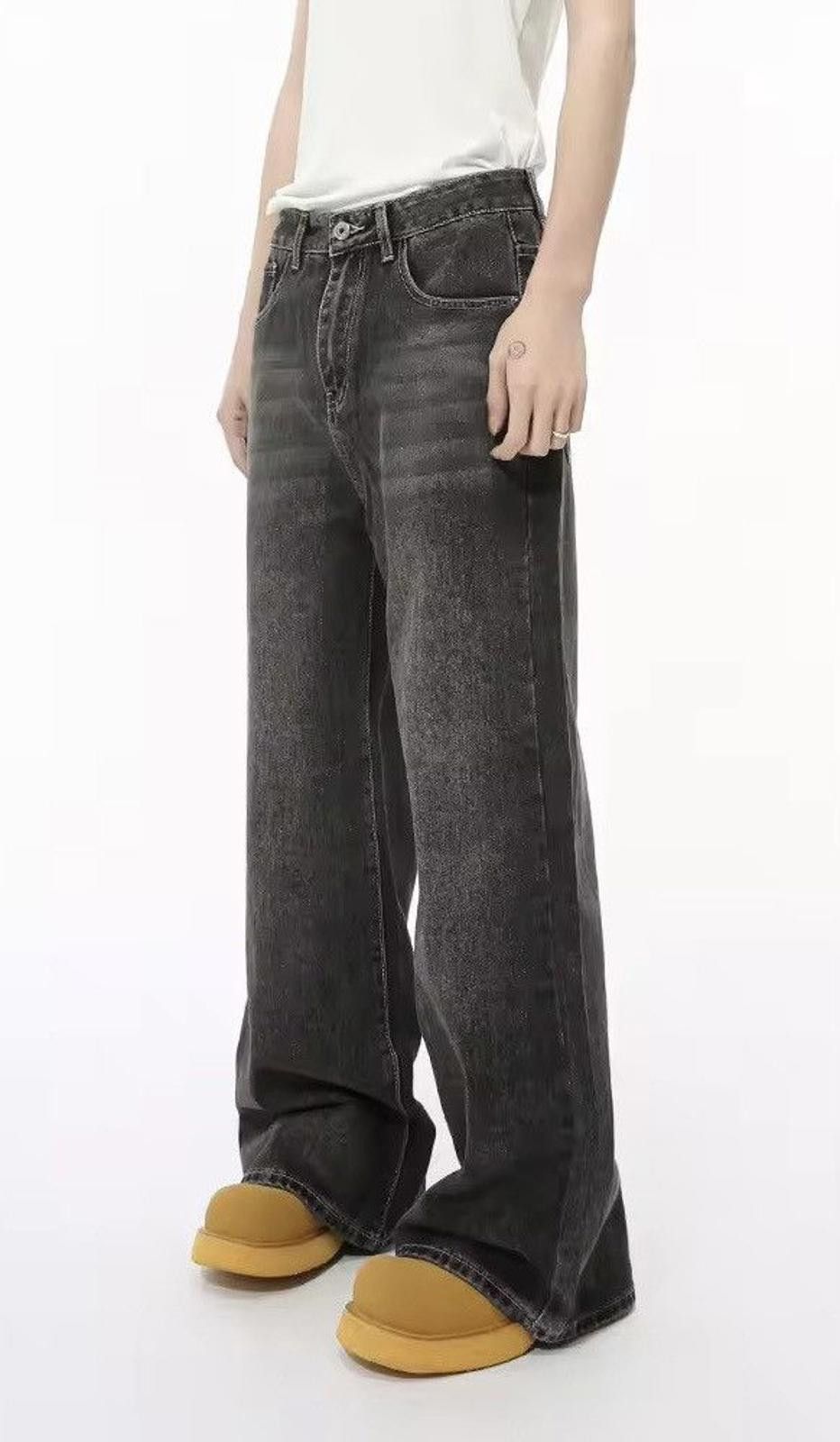 Other Distressed Whiskered Wide-Leg Denim Jeans Size US 33 - 9 Thumbnail