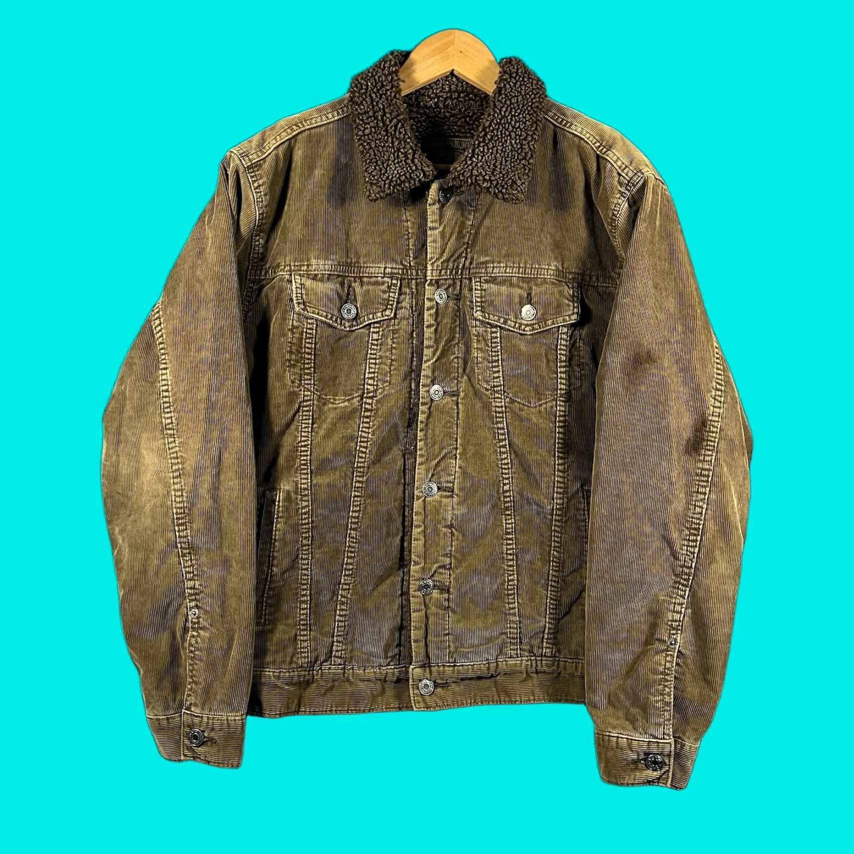 Gap VINTAGE Gap Jacket Mens Medium Corduroy Sherpa Trucker Coat Pockets Workwear 90s Size US M / EU 48-50 / 2 - 1 Thumbnail