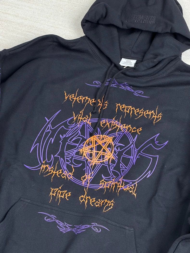 Vetements Vetements Black Vital Existence Goth Print Hoodie 2506-Next Size US S / EU 44-46 / 1 - 3 Thumbnail