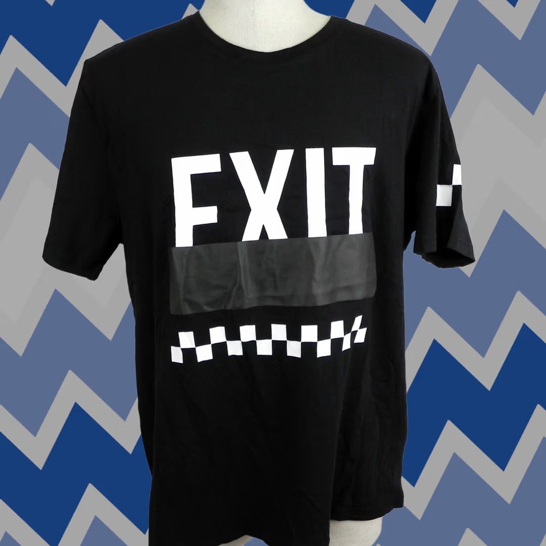 Vintage Ideology Crew Neck Graphic Tee Shirt Mens XXL 2XL Black Short Sleeve EXIT NWT Size US XXL / EU 58 / 5 - 1 Thumbnail