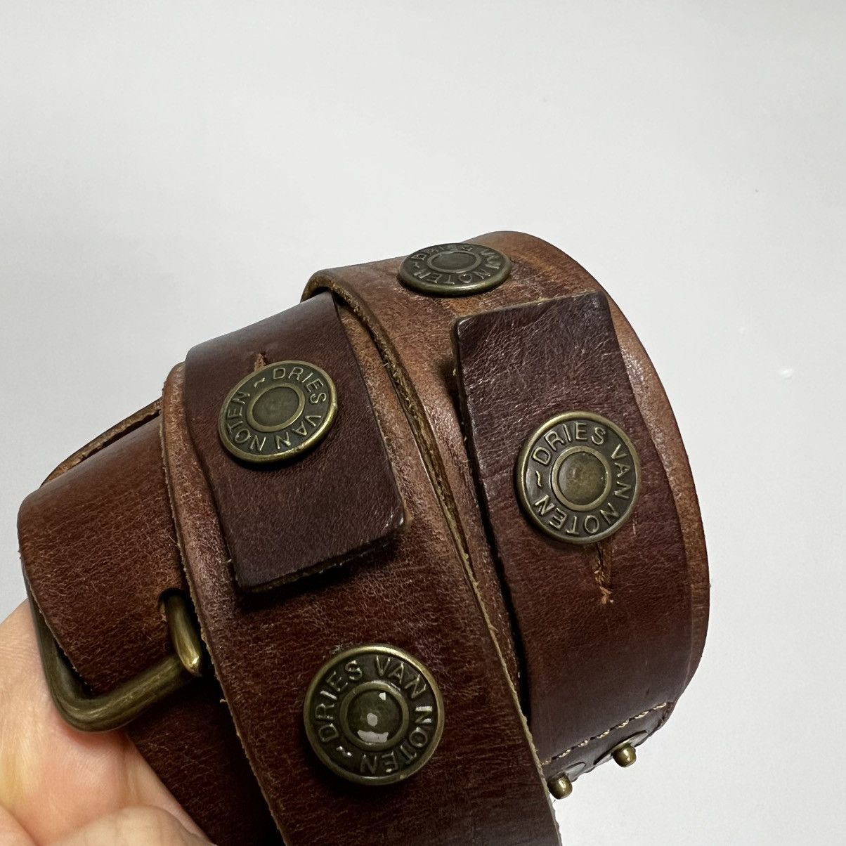 Dries Van Noten Dries Van Noten Leather Belt adorned with buttons Size 32 - 8 Thumbnail