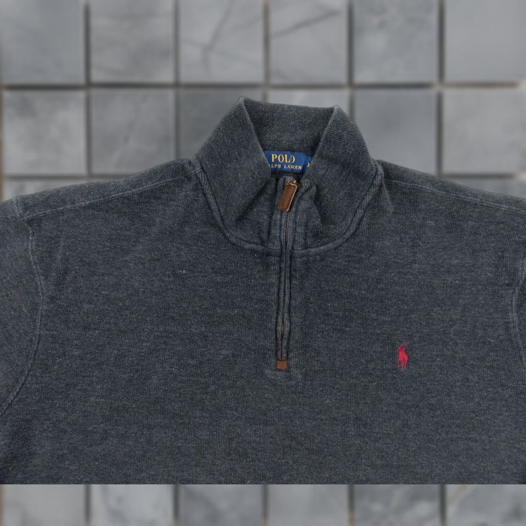 Polo Ralph Lauren VINTAGE Polo Ralph Lauren Sweater Mens 2XL Gray 1/4 Zip Pullover Preppy Size US XXL / EU 58 / 5 - 1 Thumbnail
