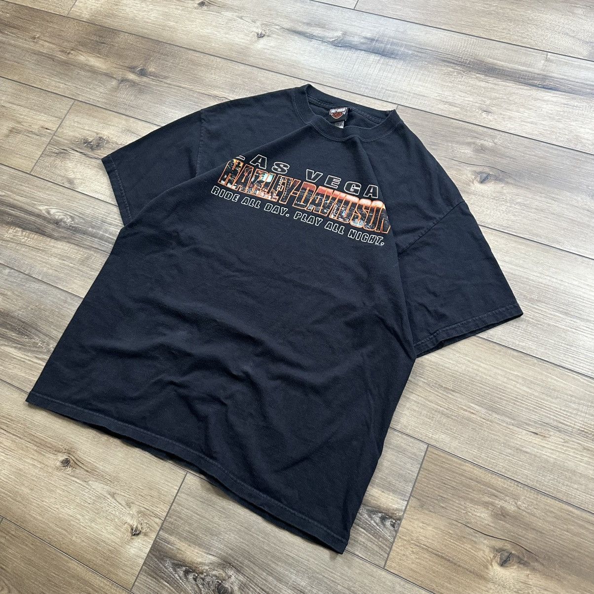 Harley Davidson Vintage 2003 Harley Davidson Las Vegas Biker Graphic Tee Size US XL / EU 56 / 4 - 3 Thumbnail