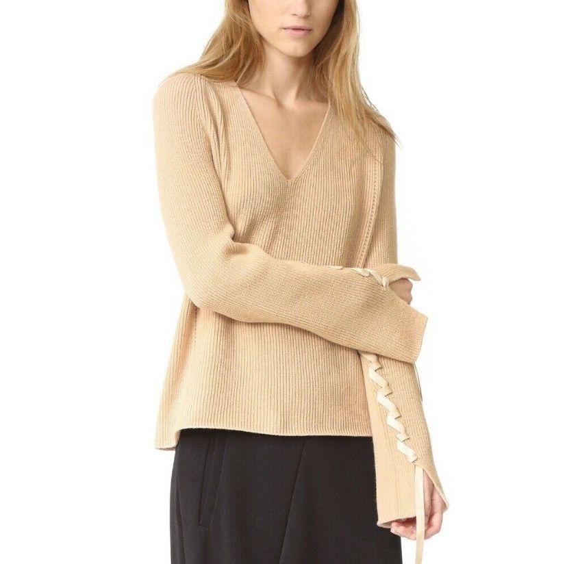 Helmut Lang Women’s Archival Helmut Lang Oversized Beige Bondage Sweater Size L / US 10 / IT 46 - 2 Thumbnail