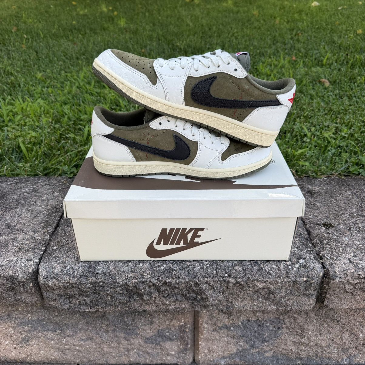 Nike × Off-White Nike x Travis Scott Air Jordan 1 Low ‘Medium Olive’ Size 10 Size US 10 / EU 43 - 3 Thumbnail