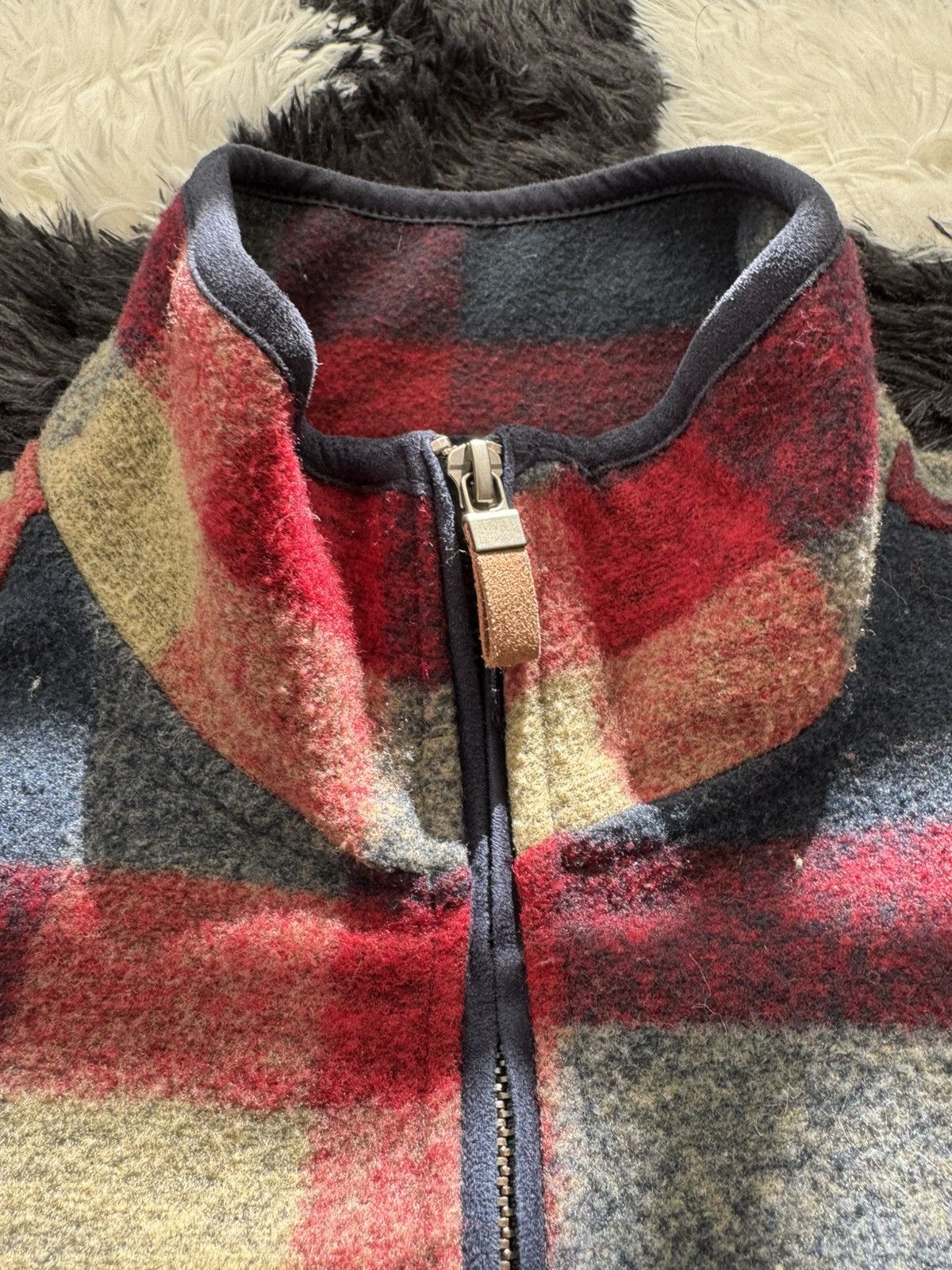 Vintage Vintage Blue Red Flannel Checkered 1/4 Zip Sweater Size US L / EU 52-54 / 3 - 3 Thumbnail