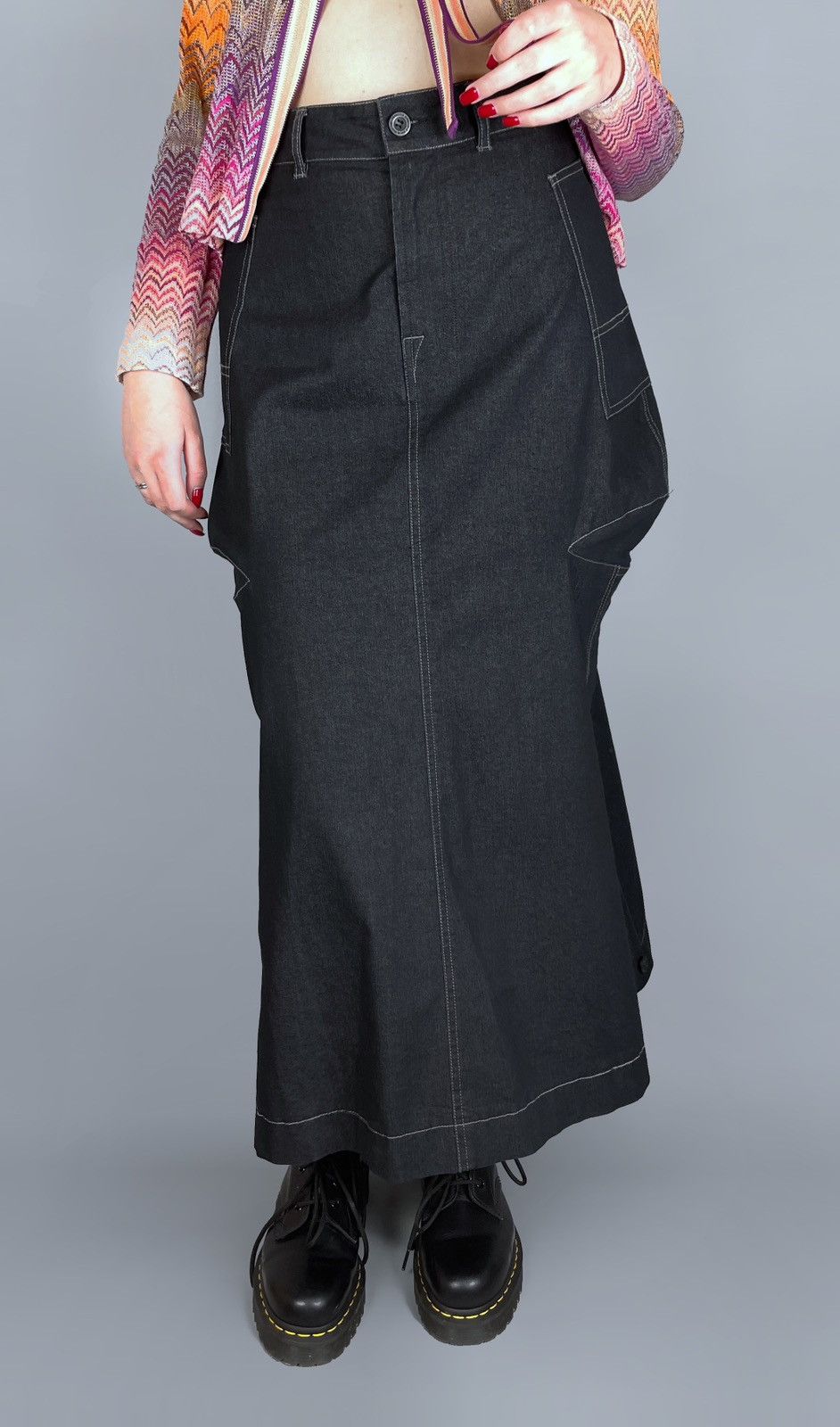 Marithe + Francois Girbaud Vintage Le Jean de Marithe Francois Girbaud Extreme Skirt 44 Size 27" / US 4 / IT 40 - 5 Thumbnail