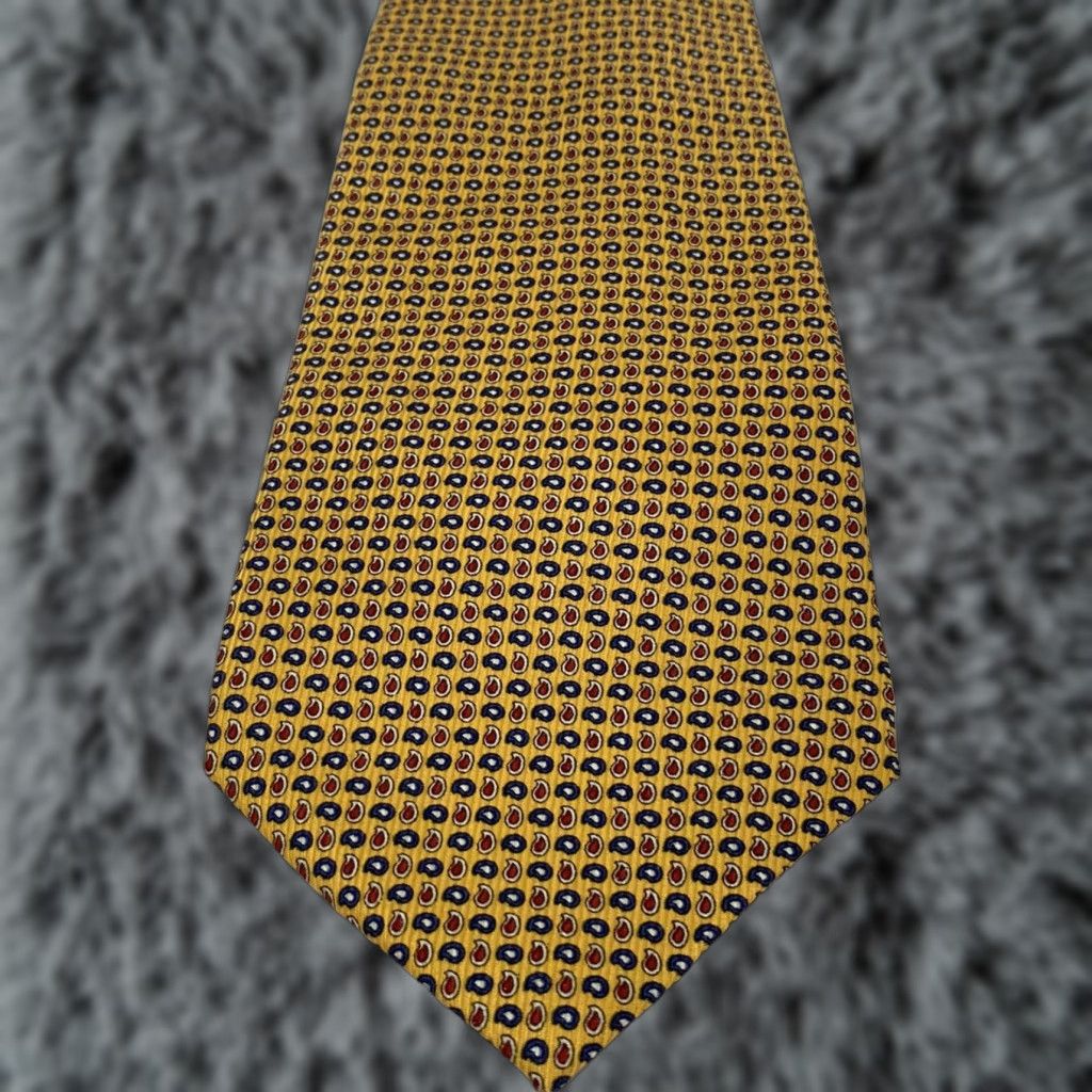 Ralph Lauren Lauren Ralph Lauren Tie Necktie 100% Silk Yellow Size ONE SIZE - 1 Thumbnail