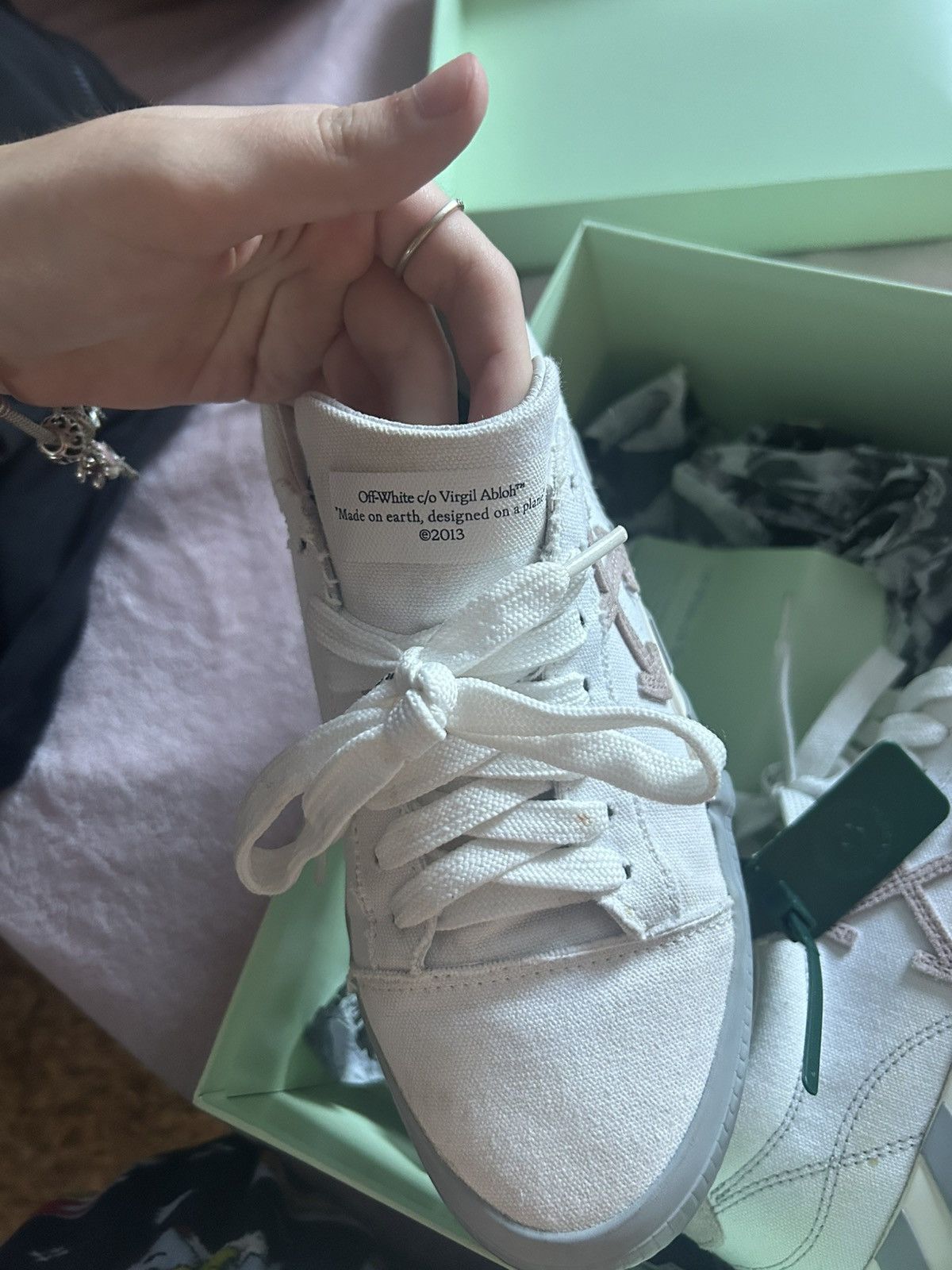 Off-White Off white vulc sneakers white light pink Size US 7 / IT 37 - 4 Thumbnail