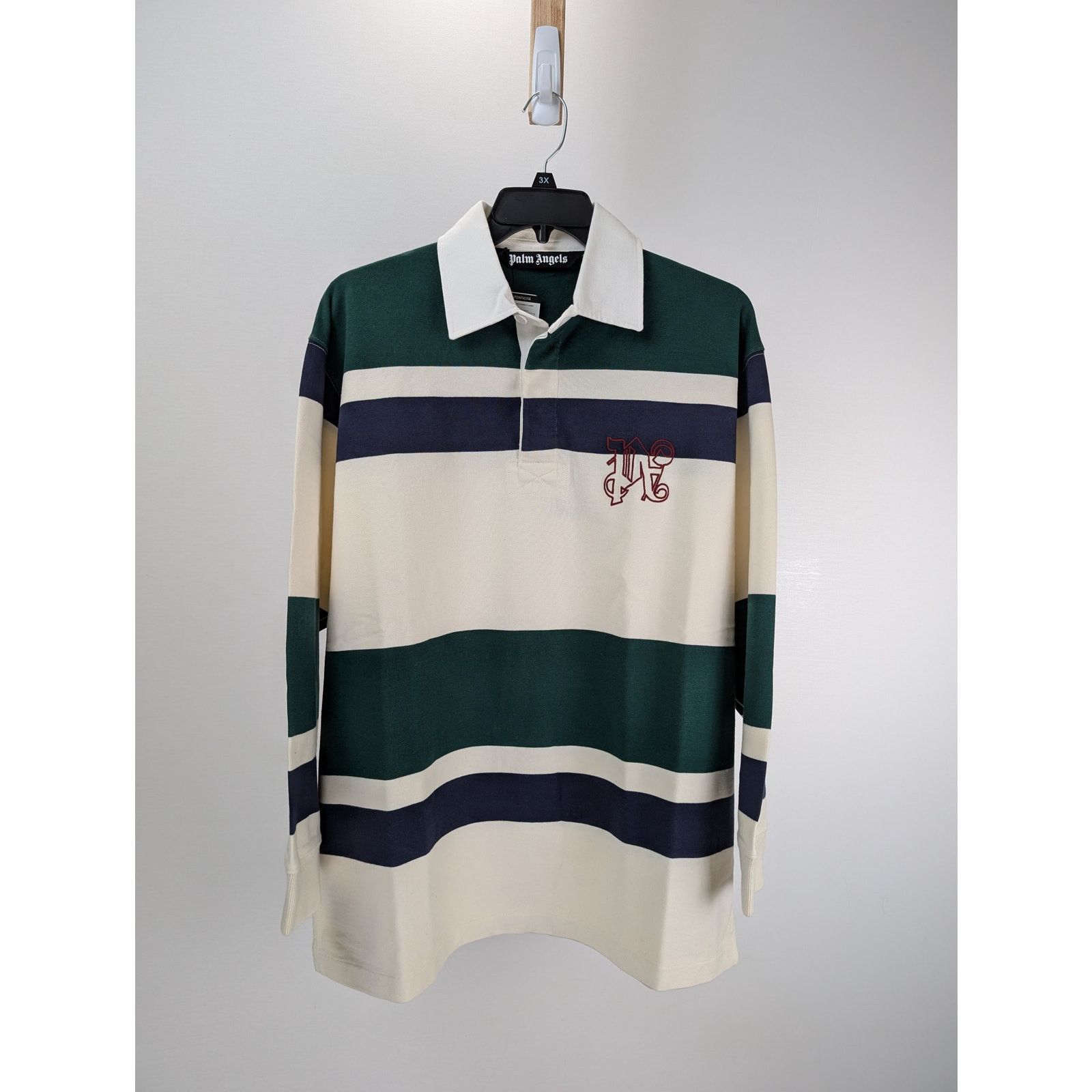 Palm Angels o1rshd1 PA Monogram Rugby Polo in Butter/Red Size US M / EU 48-50 / 2 - 6 Thumbnail