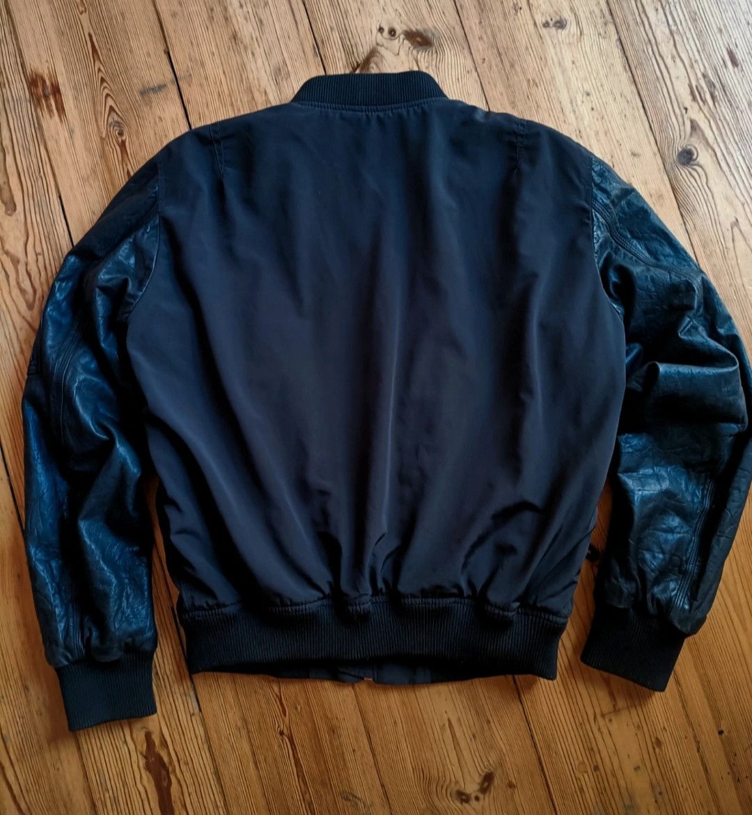 Diesel Diesel black leather bomber jacket with leather sleeves Size US L / EU 52-54 / 3 - 2 Thumbnail