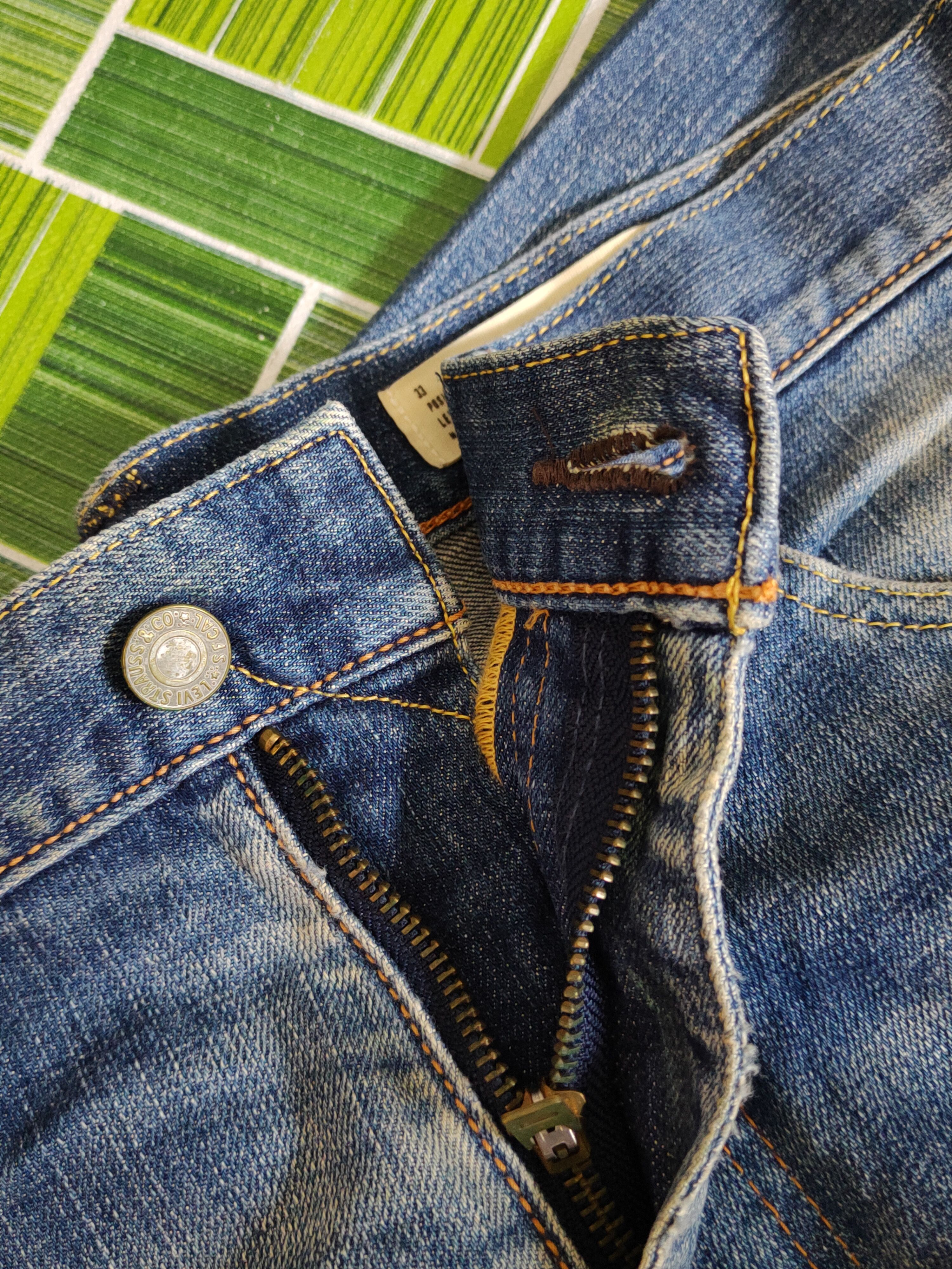 Japanese Brand Levi's Blue Faded Distressed Ripped Skinny Jeans #S1832 Size US 33 - 15 Thumbnail