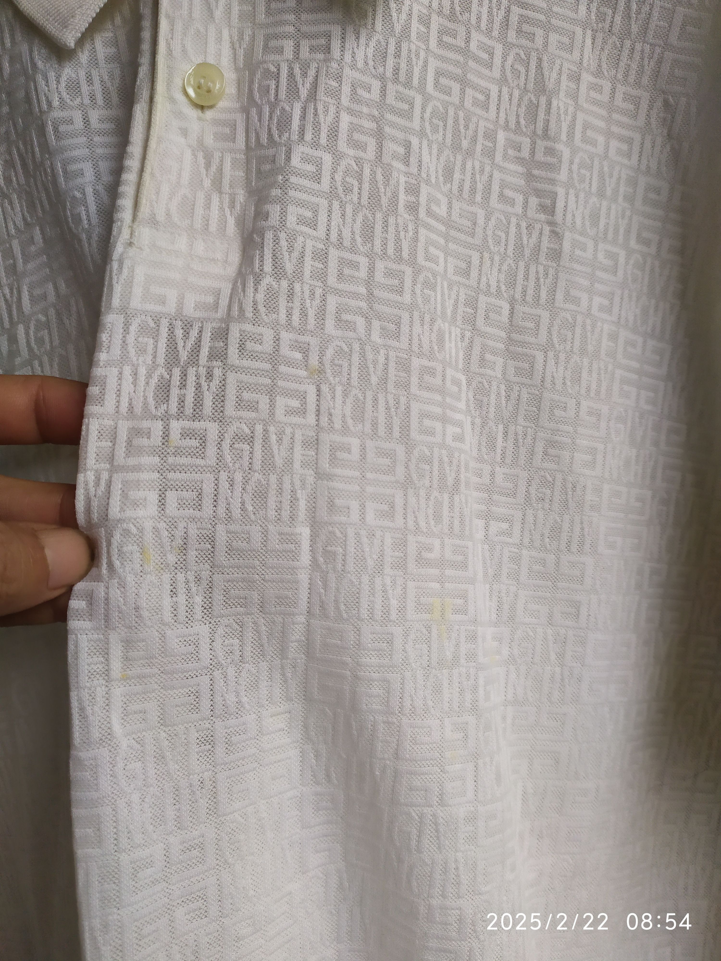 Givenchy × Vintage Givenchy Mesh Monogram Polo Shirt Size US L / EU 52-54 / 3 - 13 Thumbnail
