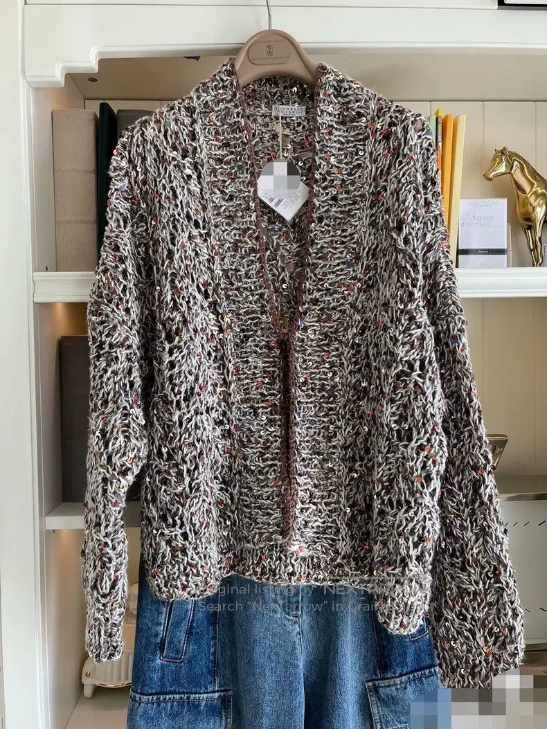 Brunello Cucinelli Brunello Cucinelli Colorful Full Sequin Knit Cardigan Size S / US 4 / IT 40 - 2 Thumbnail