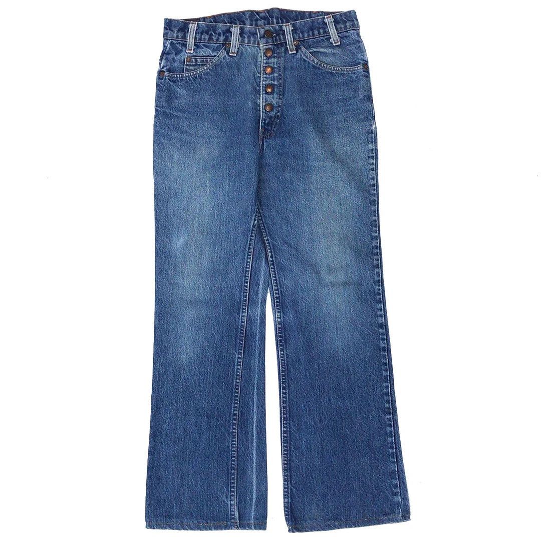 Levi's × Vintage Levi’s 517 1970 70s Vintage Boot Cut USA Blue Denim Jeans Size US 31 - 1 Thumbnail