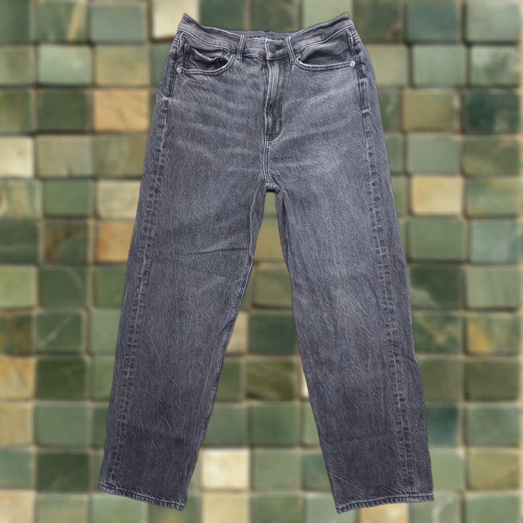 American Eagle Outfitters American Eagle Outfitters Jeans Womens 6 Black High Rise Wide Leg Baggy Skater Boho Womens Size 28" / US 6 / IT 42 - 1 Thumbnail