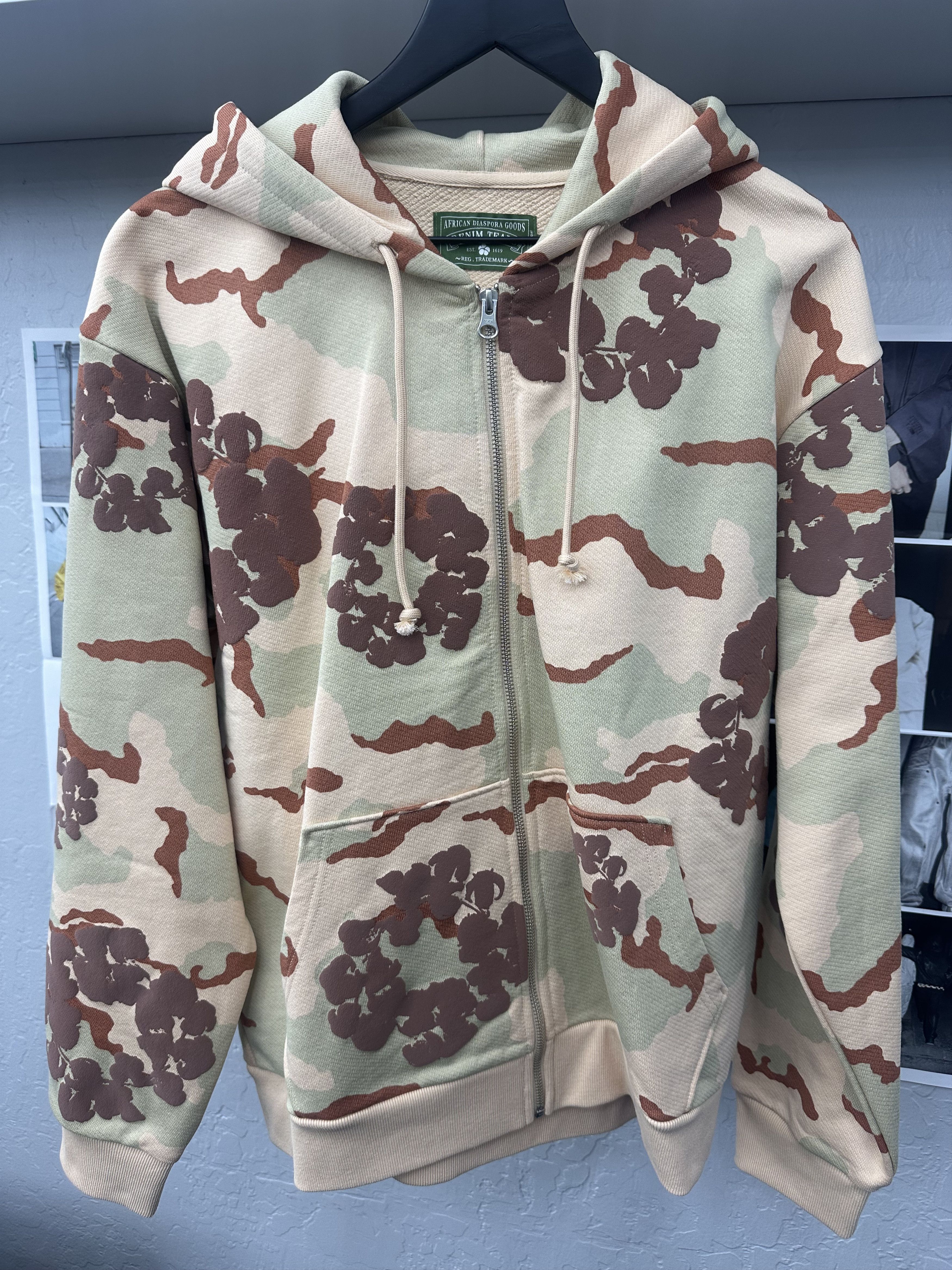 DENIM TEARS Denim Tears Camouflage Zip Up Hoodie Tan Size US M / EU 48-50 / 2 - 1 Thumbnail