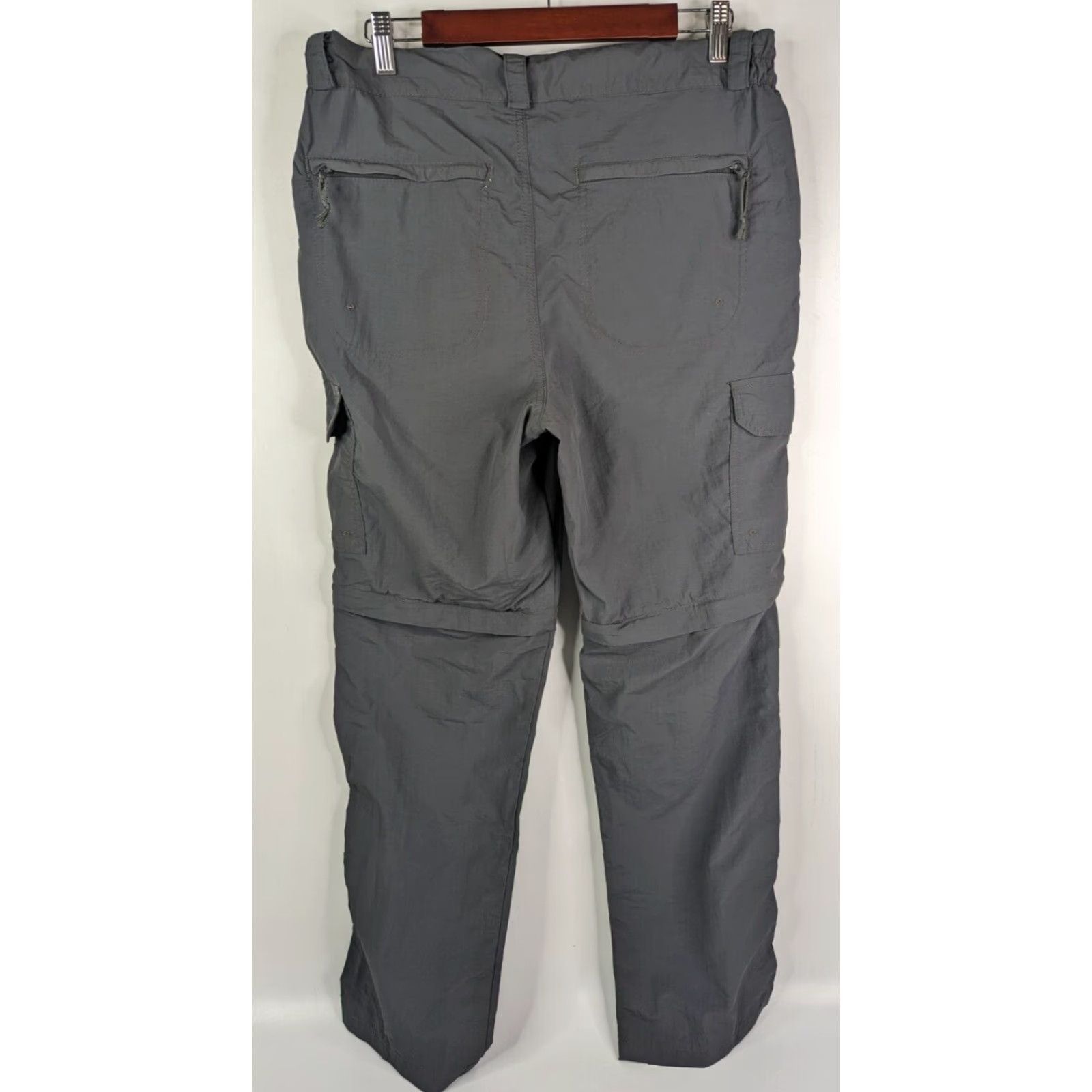 Vintage Mountain Warehouse Cargo Pants Men's 32 Grey Nylon Cotton Polyester Convertible Hiking Outdoor Workspace Casual Travel Size US 33 - 5 Thumbnail