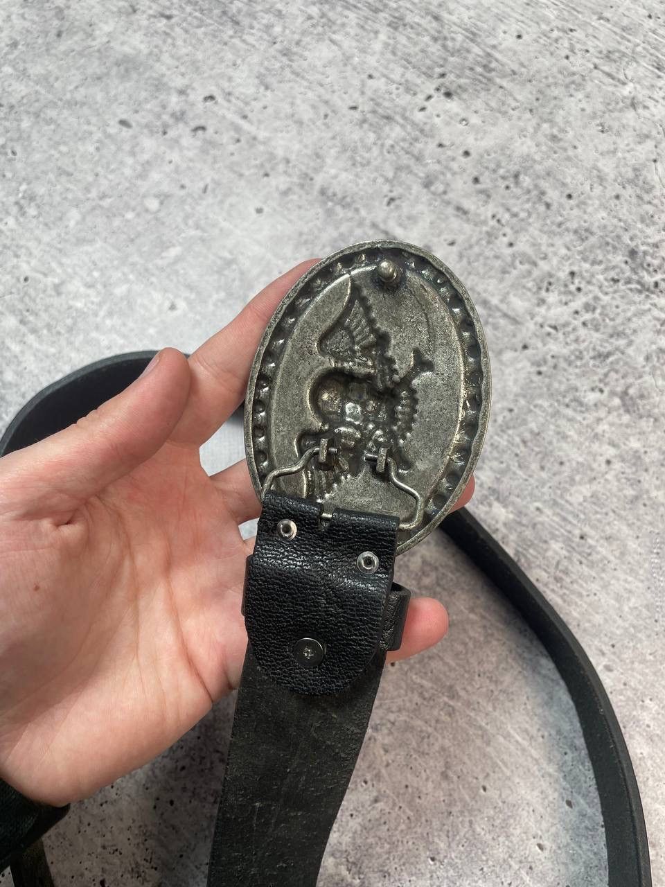 Diesel Vintage 90s Diesel Skull Leather Belt Y2K Size ONE SIZE - 4 Thumbnail