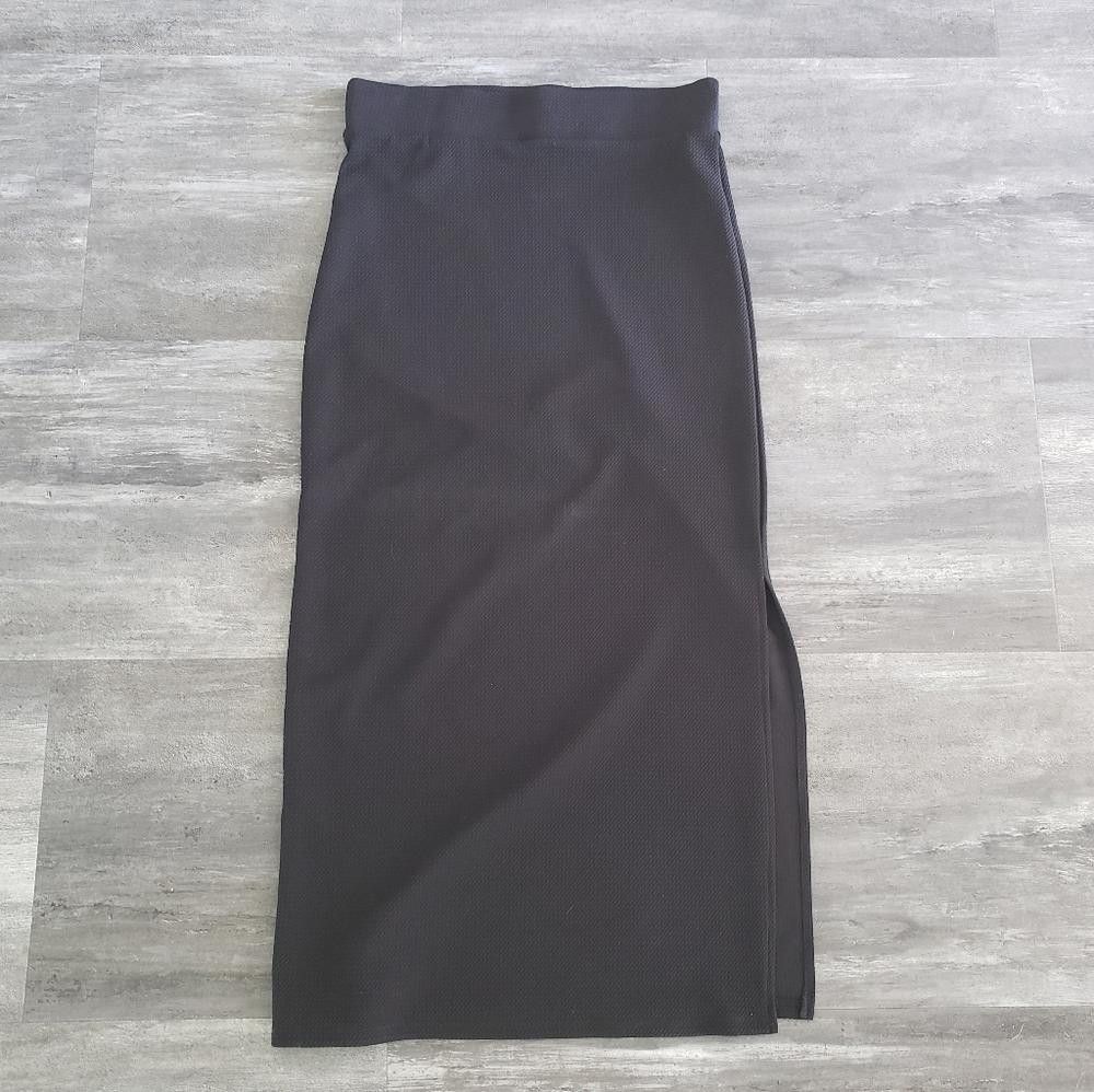 Designer Black Slit Detailed F&B Long Maxi Size 32" / US 10 / IT 46 - 1 Thumbnail