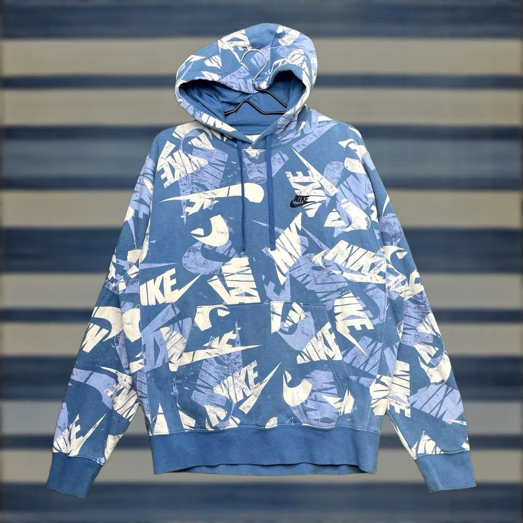 Nike Nike Hoodie Mens M Flight Athletic Fleece Logo 90s College Sportswear Blue Casual Pullover Zip Hooded Camp USA Jordan Air Logo Blackbox Size US M / EU 48-50 / 2 - 1 Thumbnail