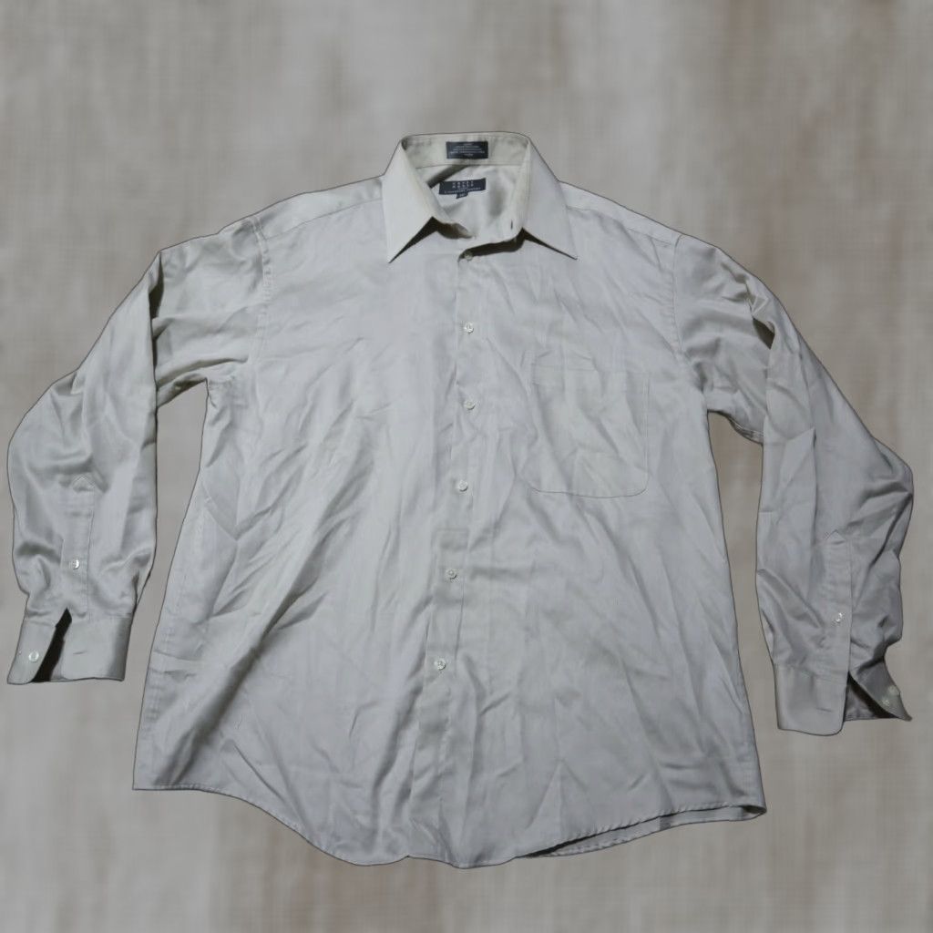 Vintage VINTAGE Crazy Horse Shirt Tan Brown 16 34/35 Button-Down Dress Shirt Men Classic Fit Satin Long Sleeve Size US L / EU 52-54 / 3 - 1 Thumbnail