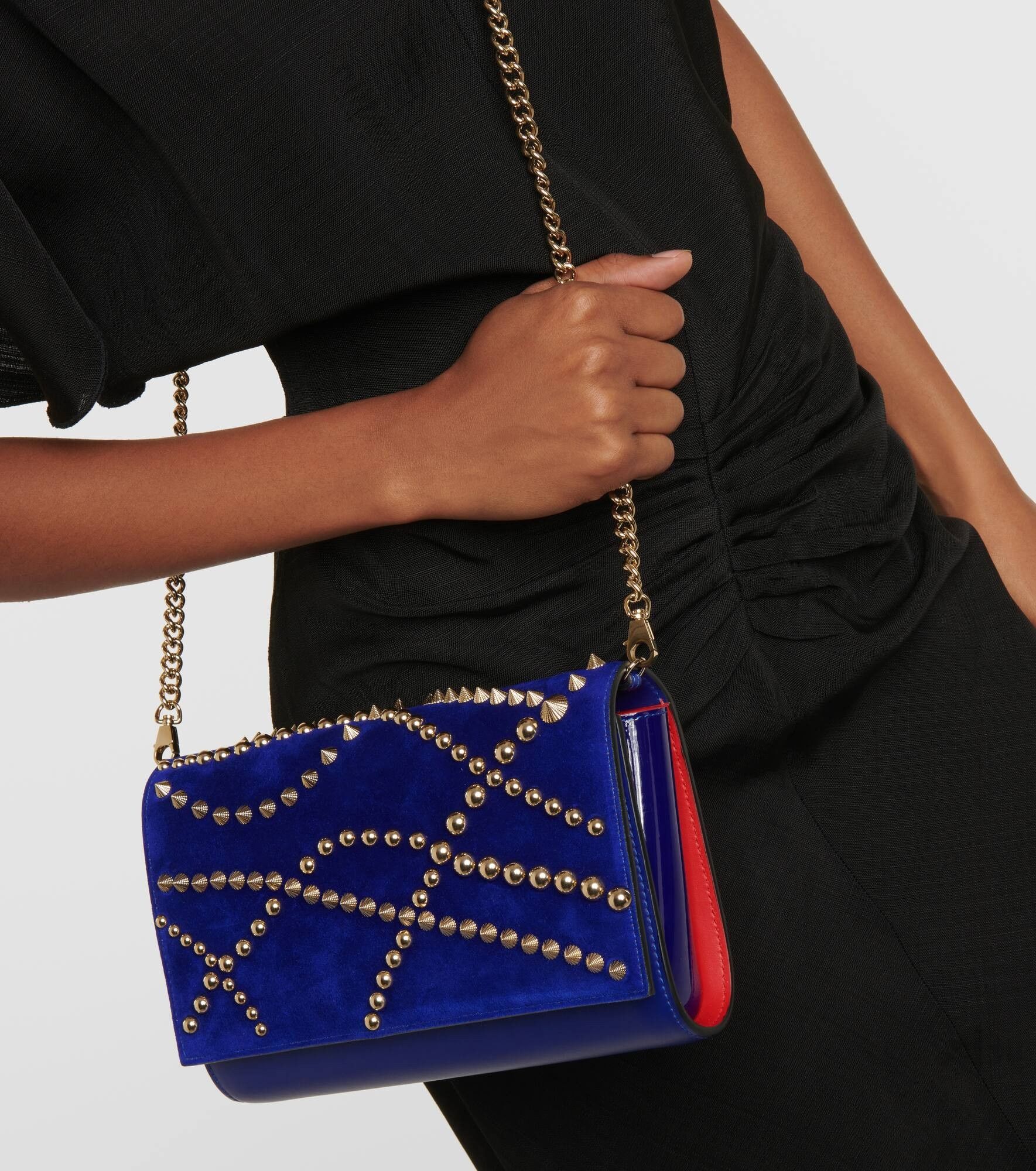 Christian Louboutin o1s1wg110125 Size:OS /Suede And Leather Clutch in Blue Size ONE SIZE - 6 Thumbnail