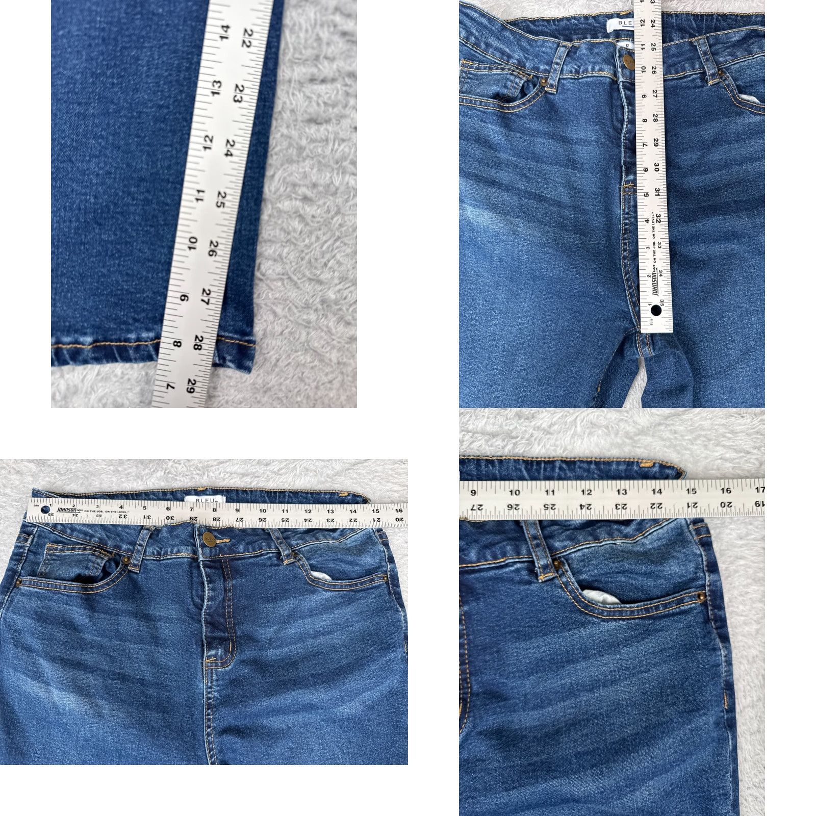 Vintage Blue Jeans Women 12 Blue Denim Bootcut Cotton Blend High Rise Zip Fly 30x29 Denim Jeans Womens Bootcut 30" Blue Str Size 34" / US 12 / IT 48 - 8 Thumbnail
