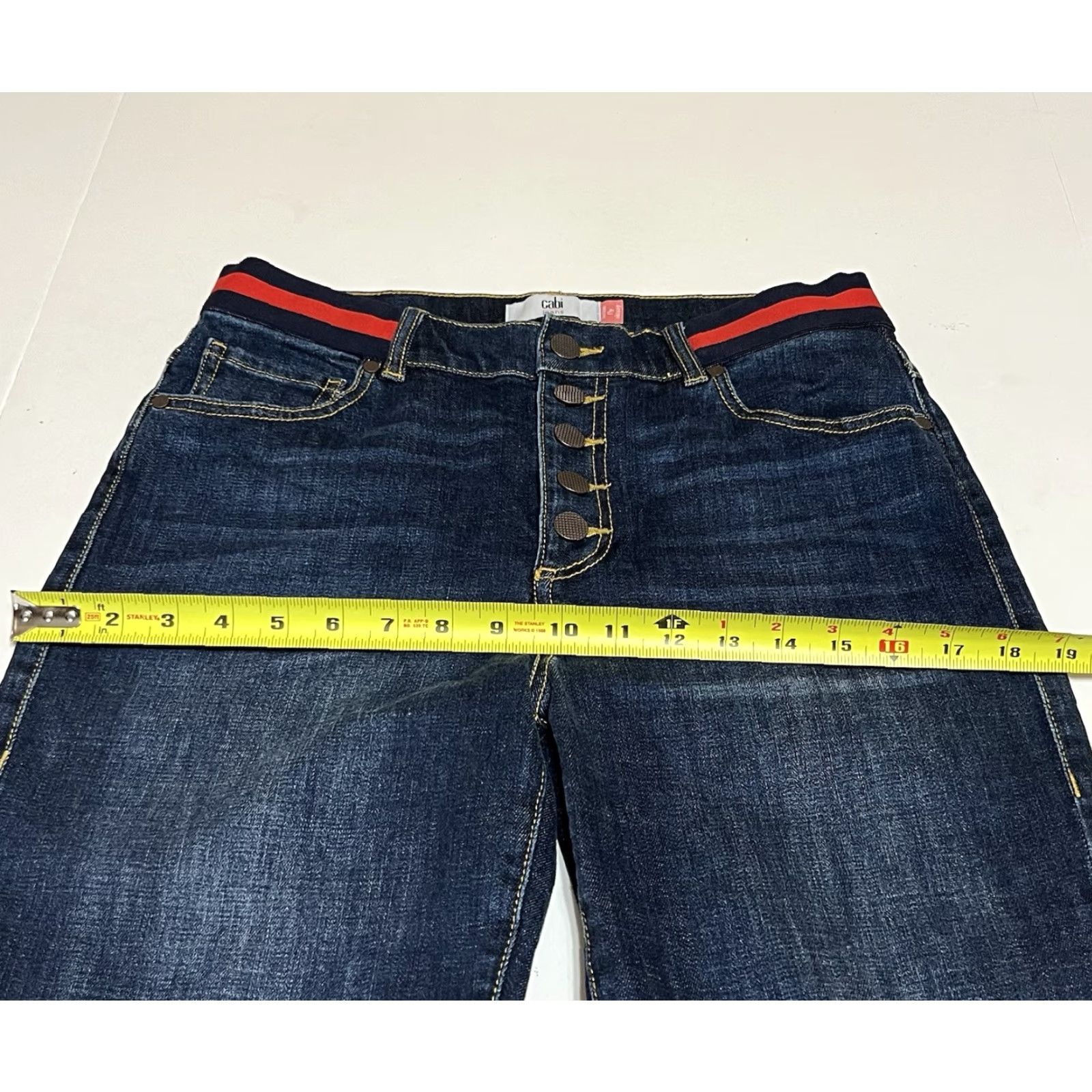 Vintage Cabi Jeans Womens 8 Skinny Denim Button Fly Stretch Blue Size 30" / US 8 / IT 44 - 5 Thumbnail
