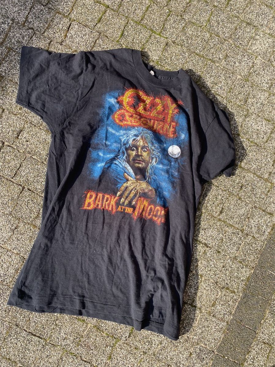 image of Ozzy Osbourne Bark At The Moon Vintage 80's T-Shirt in Black, Men's (Size Large)