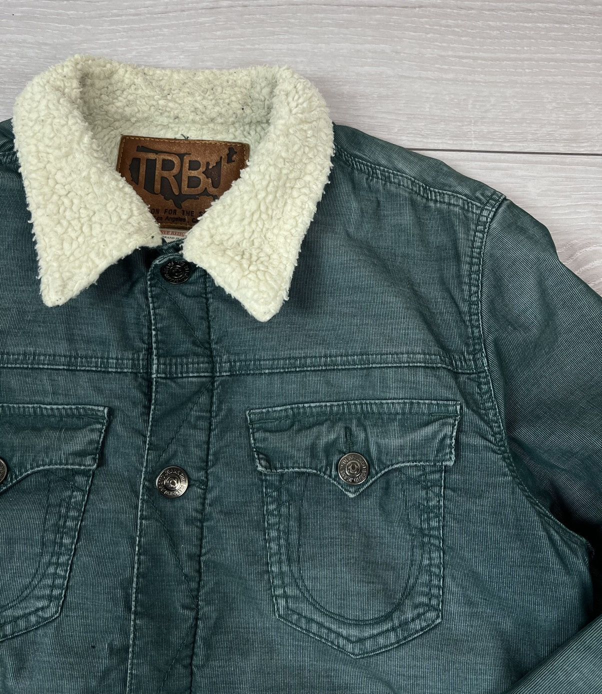 True Religion True Religion Green Logo Sherpa Jacket Streetwear Size US L / EU 52-54 / 3 - 9 Thumbnail