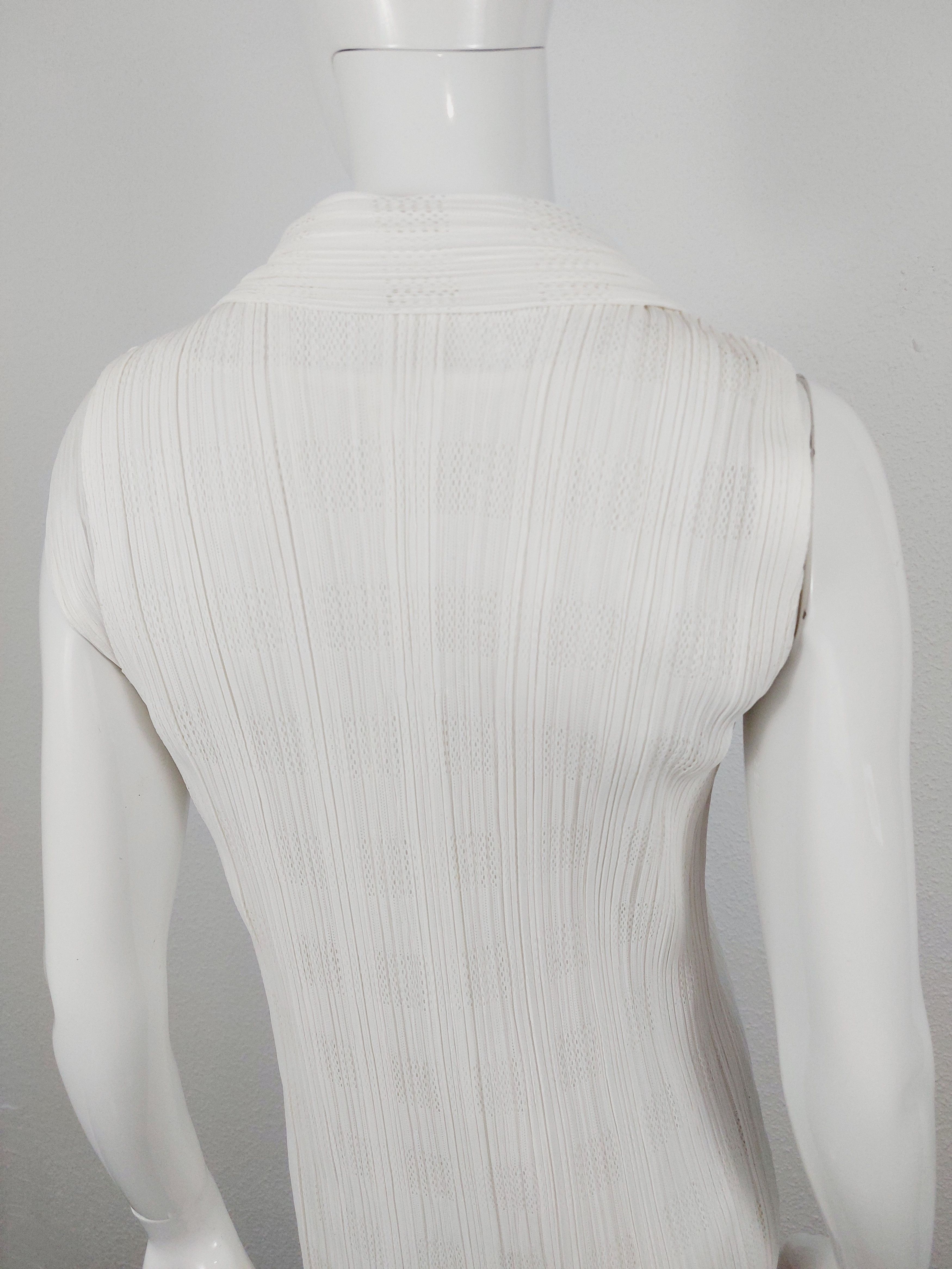 Issey Miyake Issey Miyake Pleats Please White Wedding Dress Set Size ONE SIZE - 3 Thumbnail