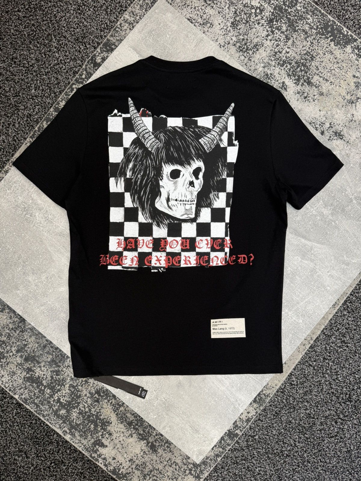 Amiri × Wes Lang Checker Skull Tee Black Size US S / EU 44-46 / 1 - 2 Thumbnail