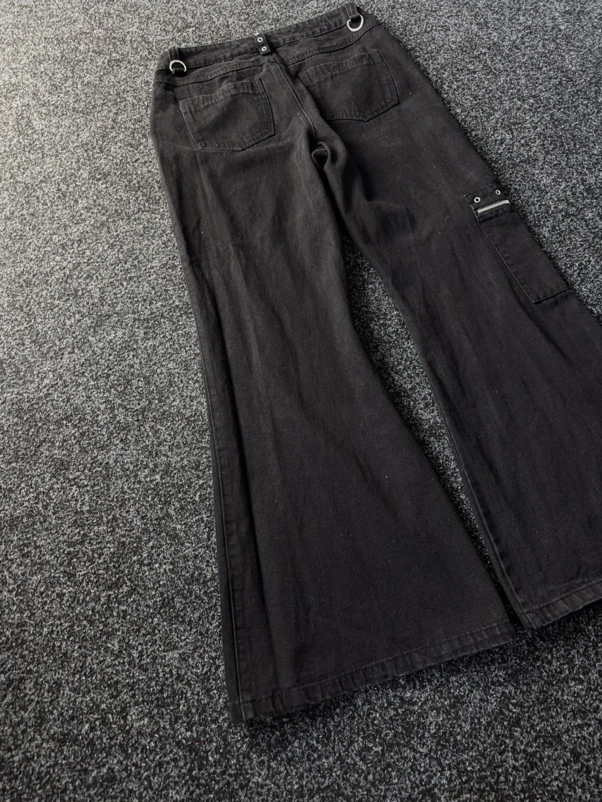 Japanese Brand Y2K Gothic Flare Pants Metal Hardware & Side Pocket Zip Size 32" / US 10 / IT 46 - 10 Thumbnail