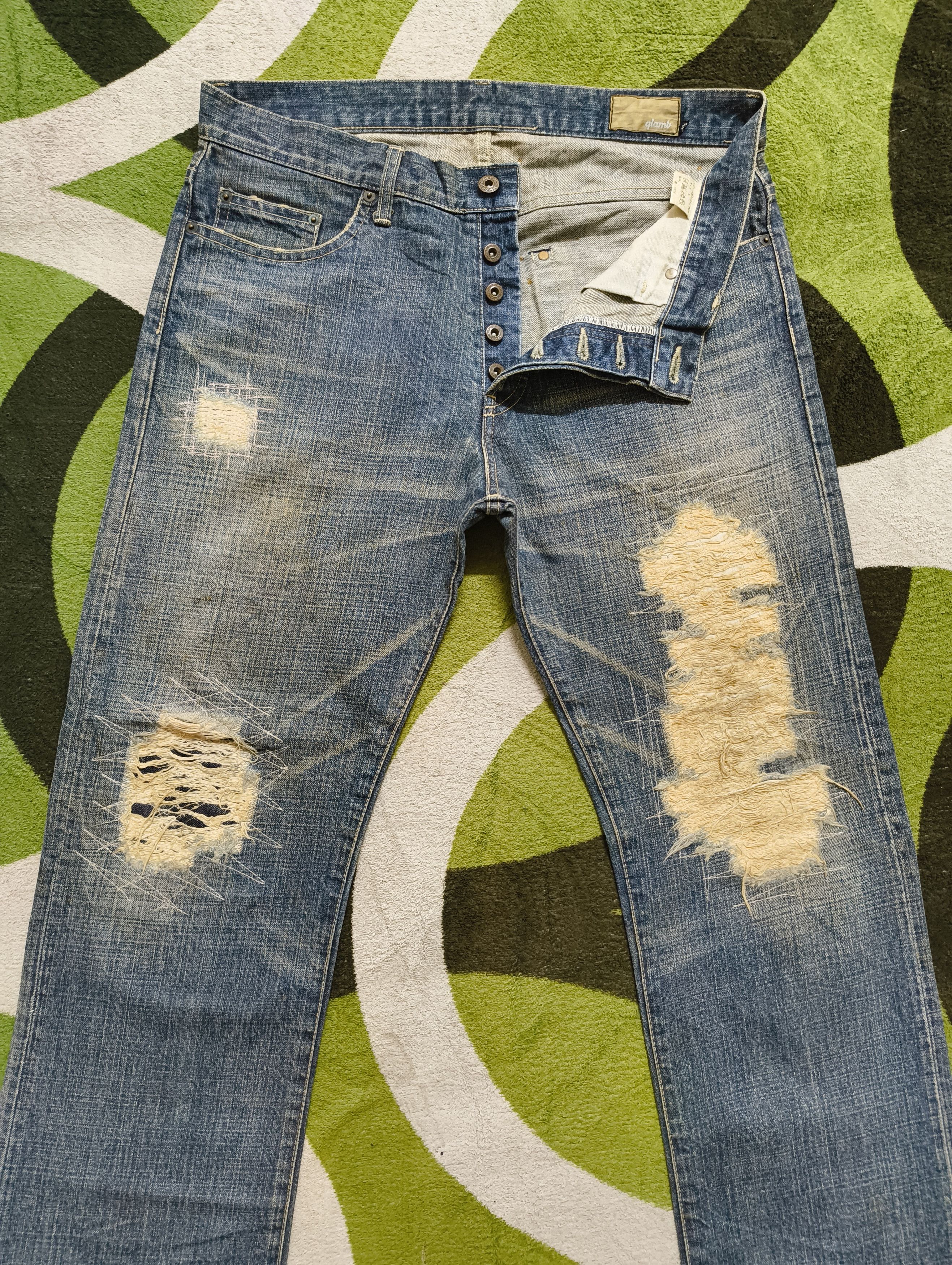 Japanese Brand VINTAGE GLAMB JAPAN DENIM DISTRESSED JEANS Size US 34 / EU 50 - 17 Thumbnail