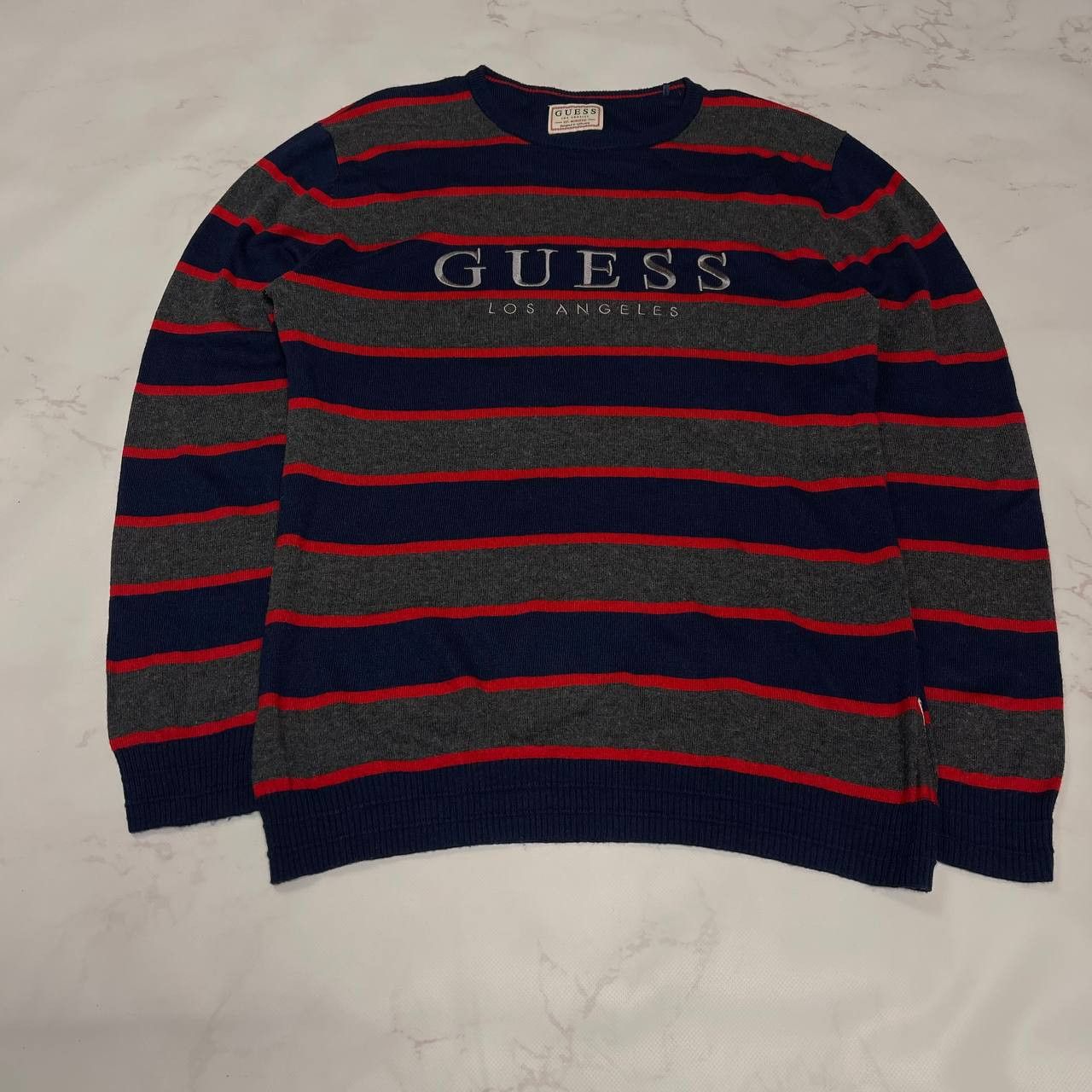 Guess Guess Striped Sweather Size L Vintage Size US XXL / EU 58 / 5 - 2 Thumbnail